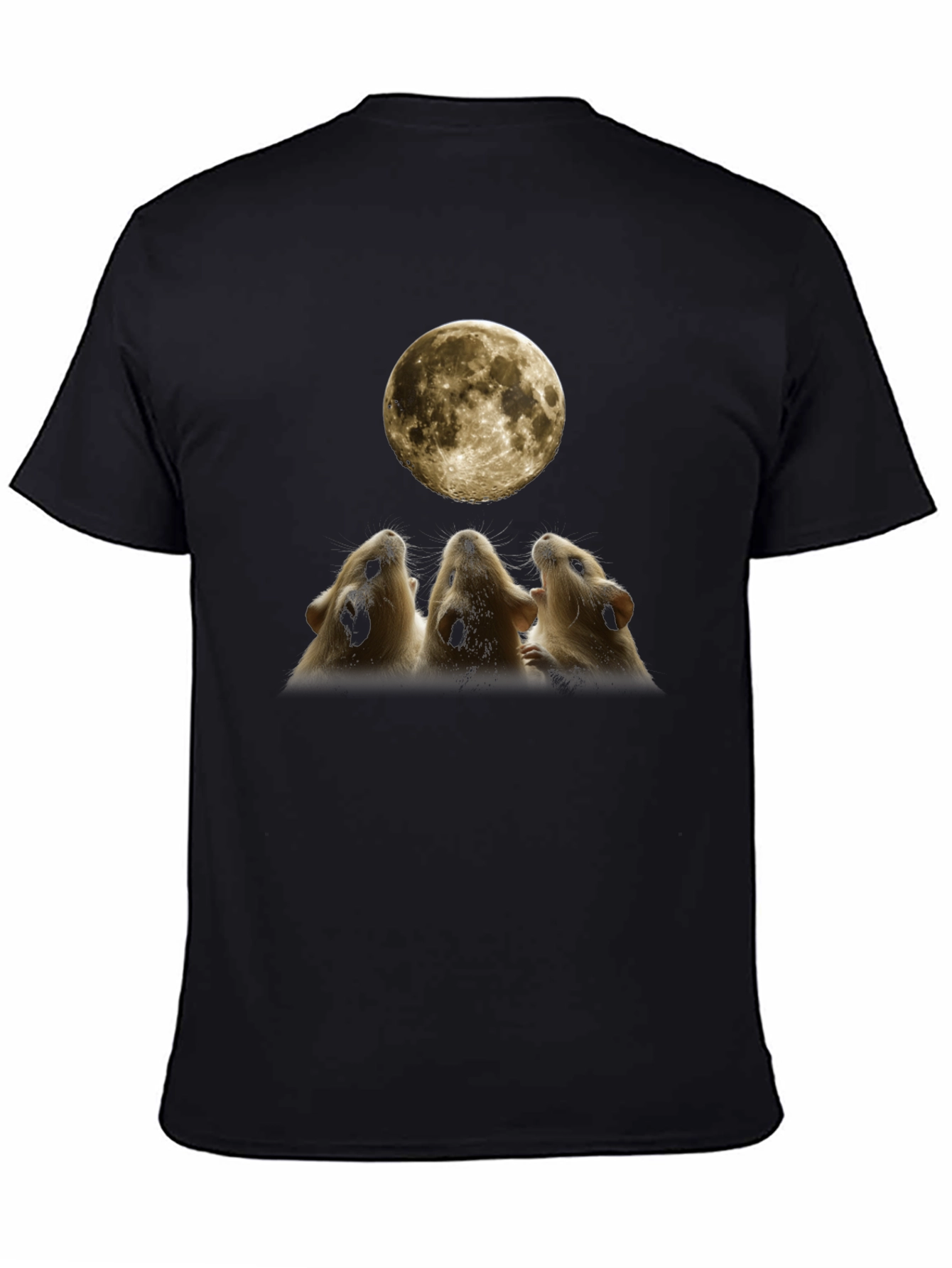 Guinea Pig Howling at Moon Graphic Tee