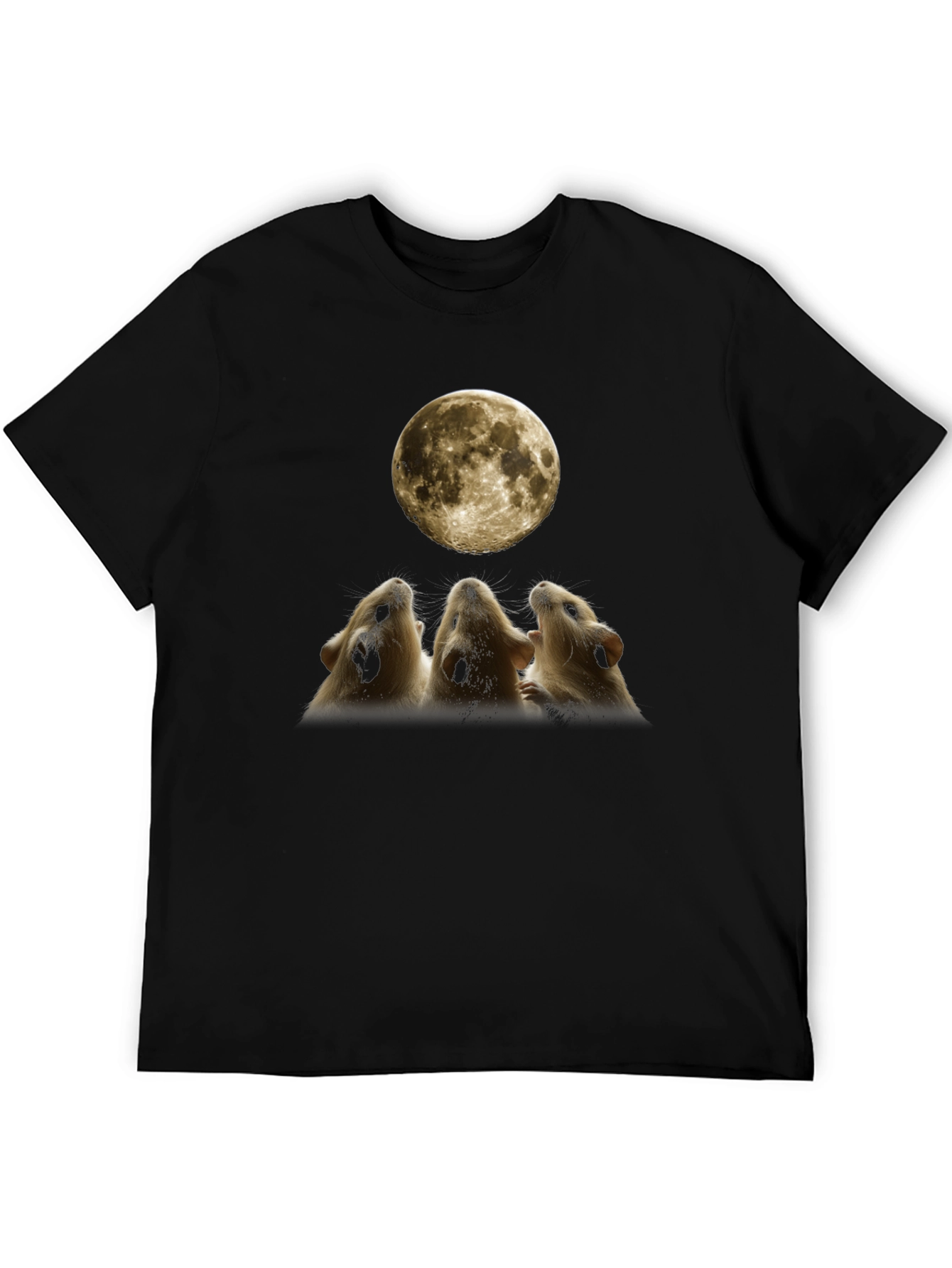 Guinea Pig Howling at Moon Graphic Tee