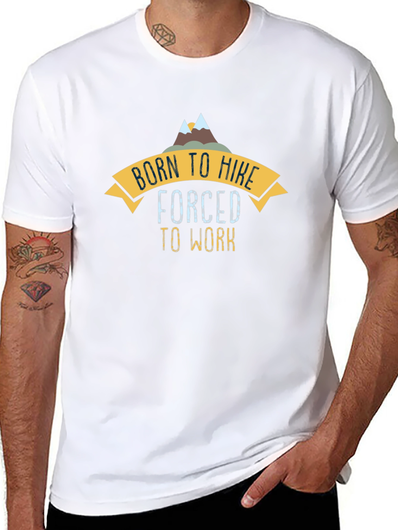 Born to Hike Mens Black Graphic Tee