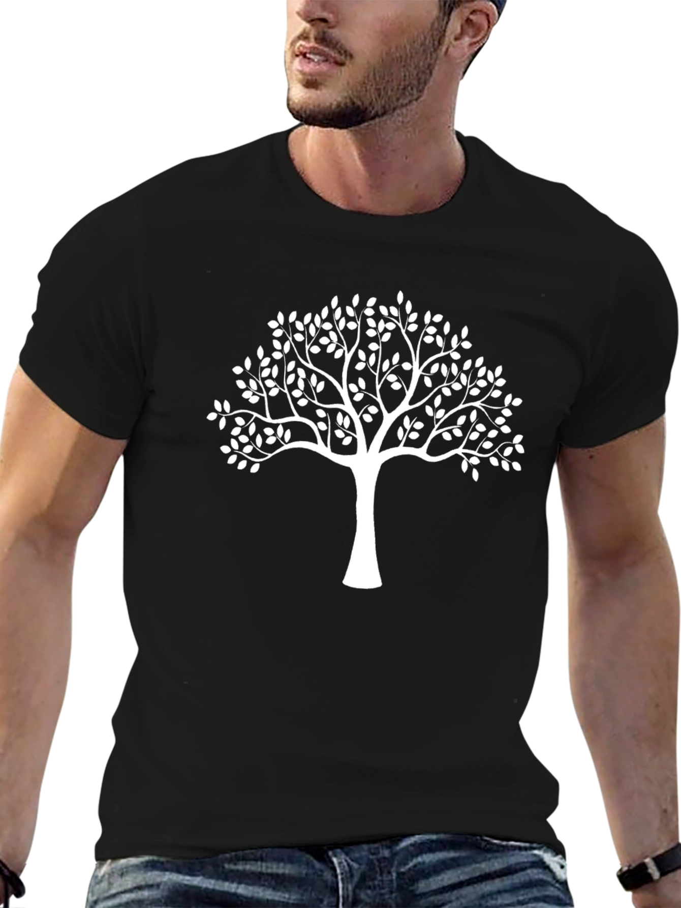 Tree Graphic Tee - Stylish Black Cotton Shirt