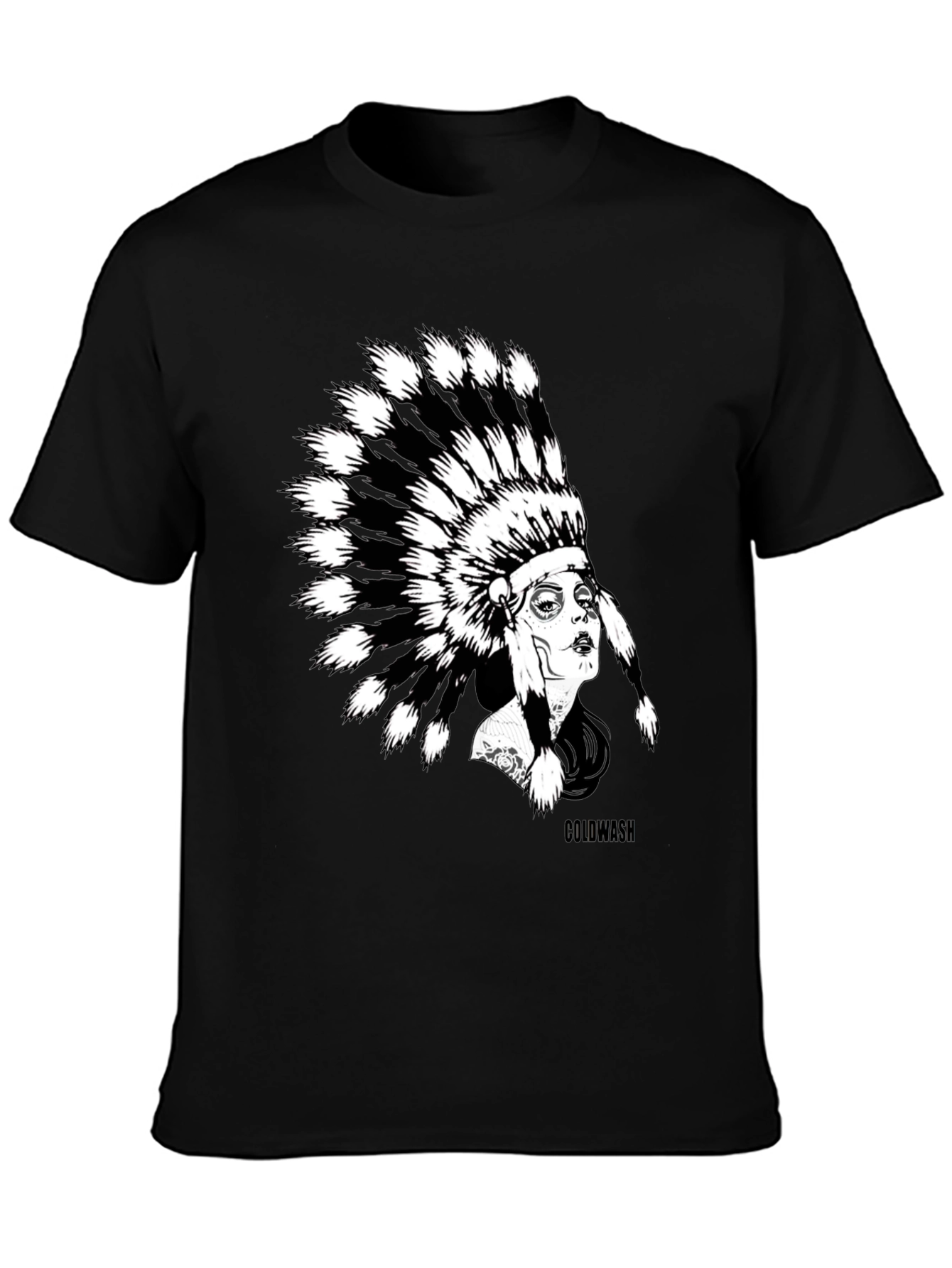 Native American Headdress Graphic Black T-Shirt