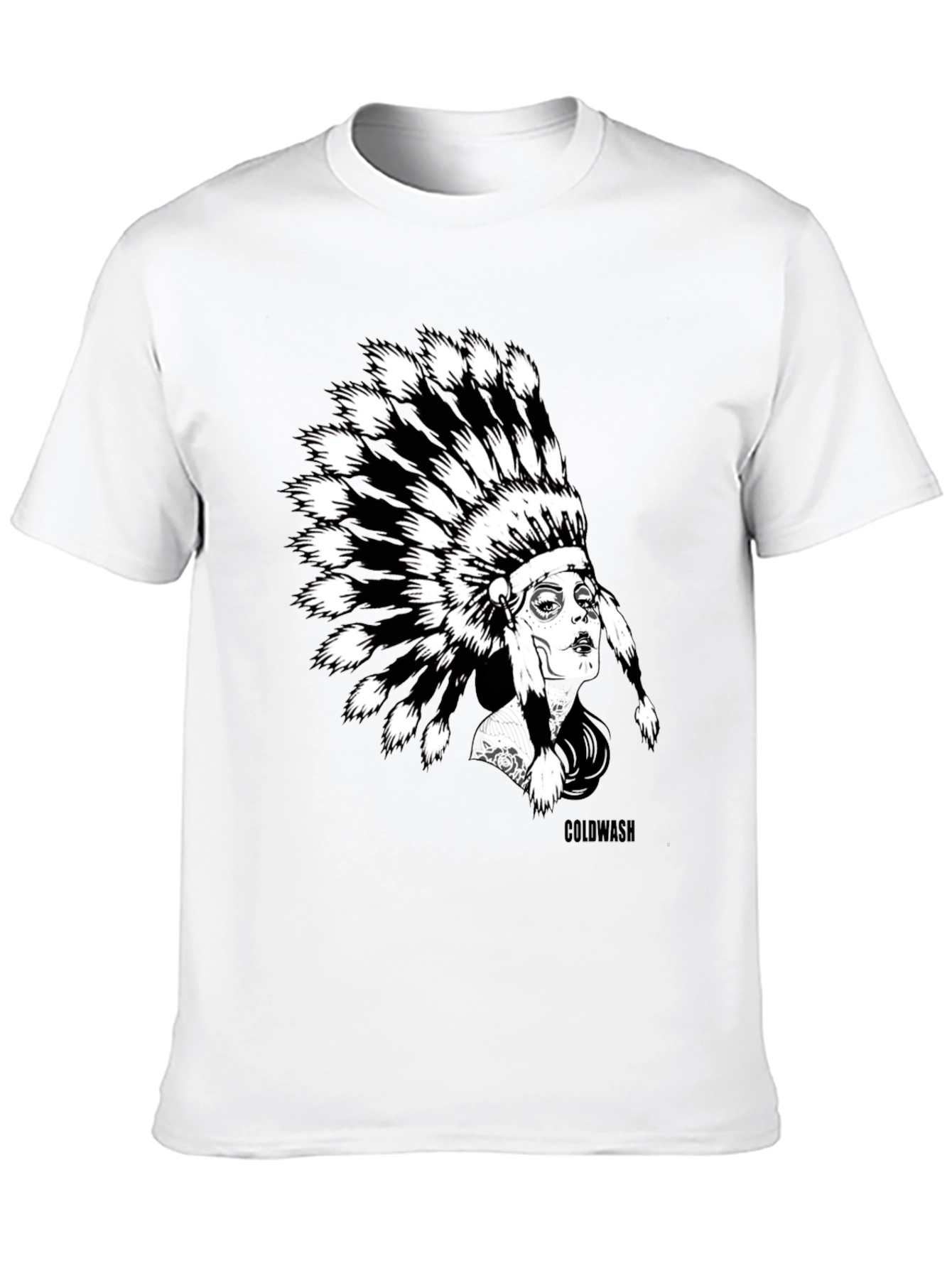 Native American Headdress Graphic Black T-Shirt