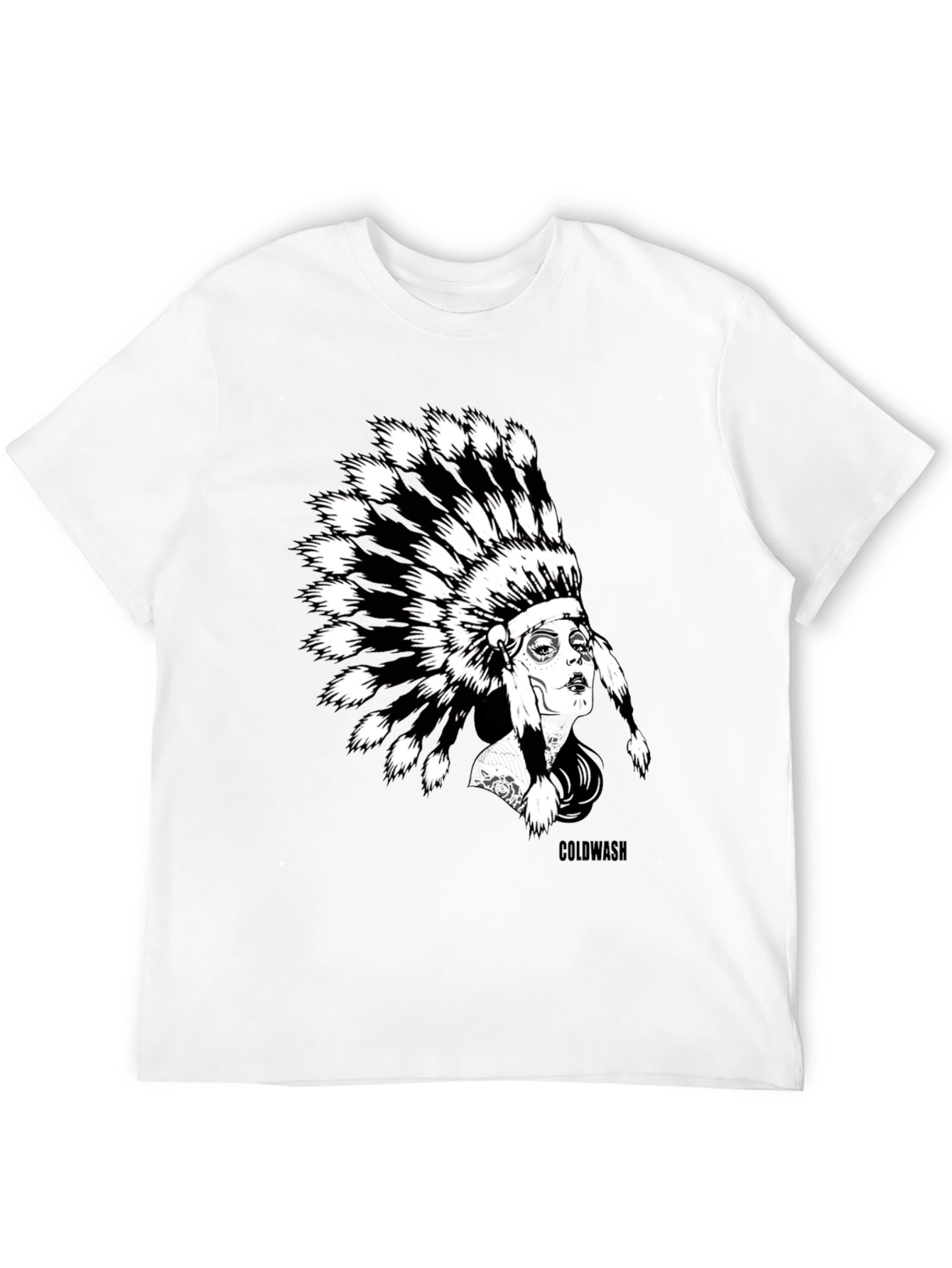 Native American Headdress Graphic Black T-Shirt