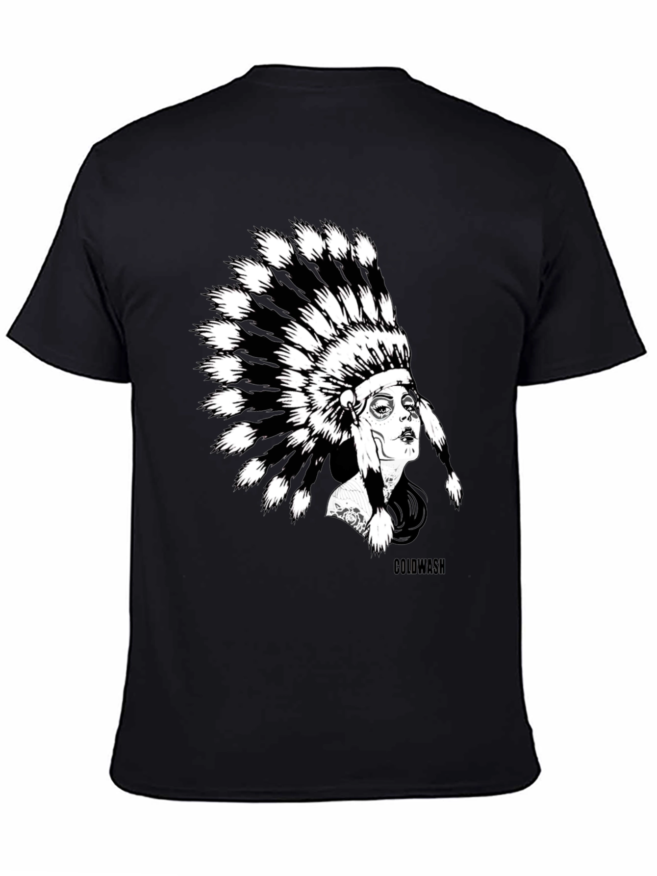 Native American Headdress Graphic Black T-Shirt