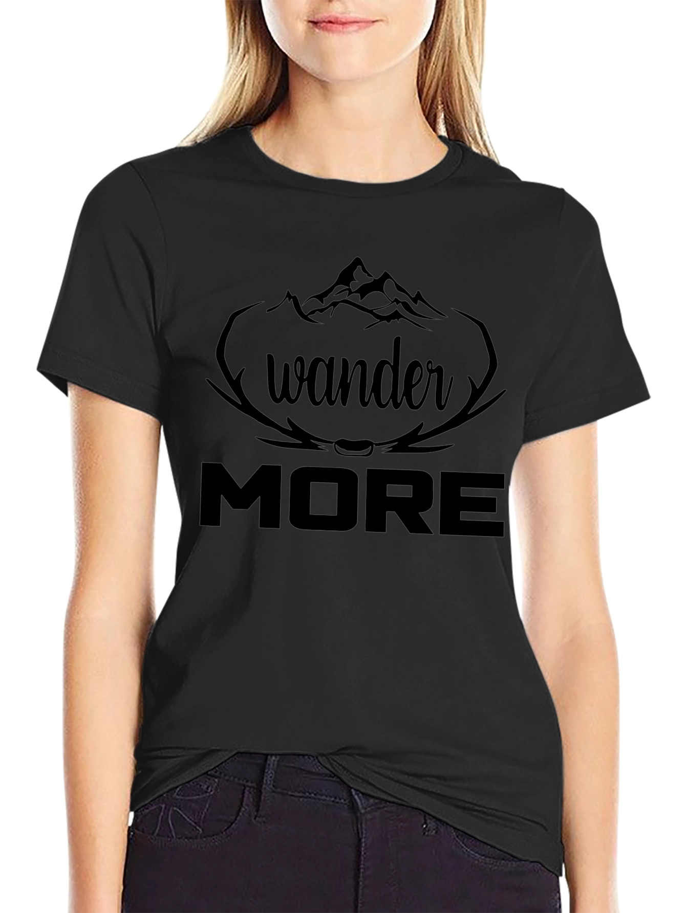 Wander More Graphic Tee - Black Adventure Shirt