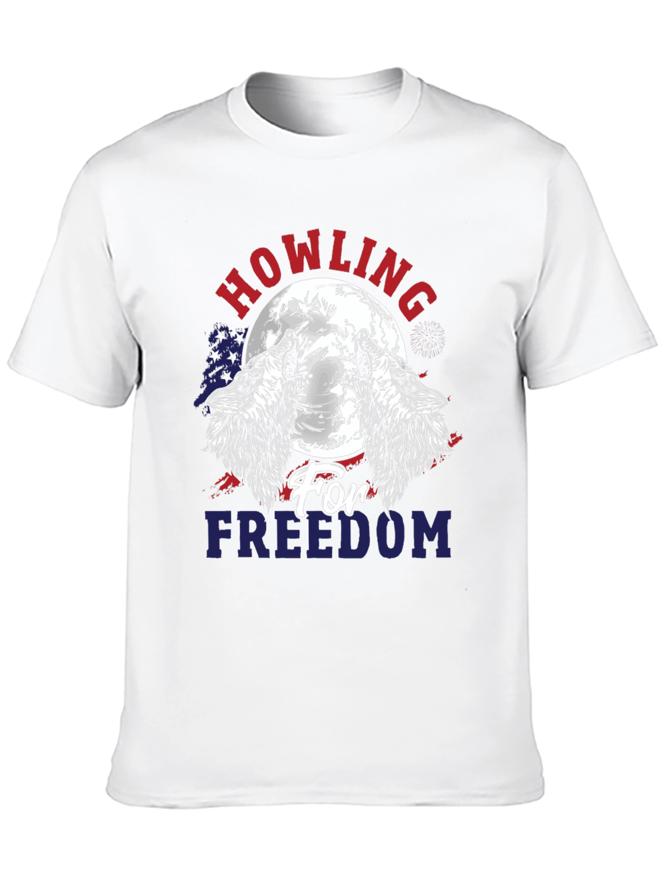 Howling for Freedom Patriotic Graphic T-Shirt