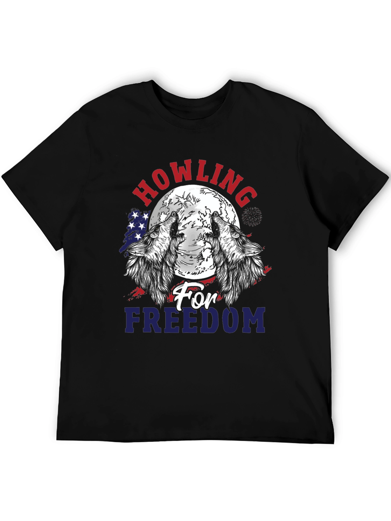 Howling for Freedom Patriotic Graphic T-Shirt