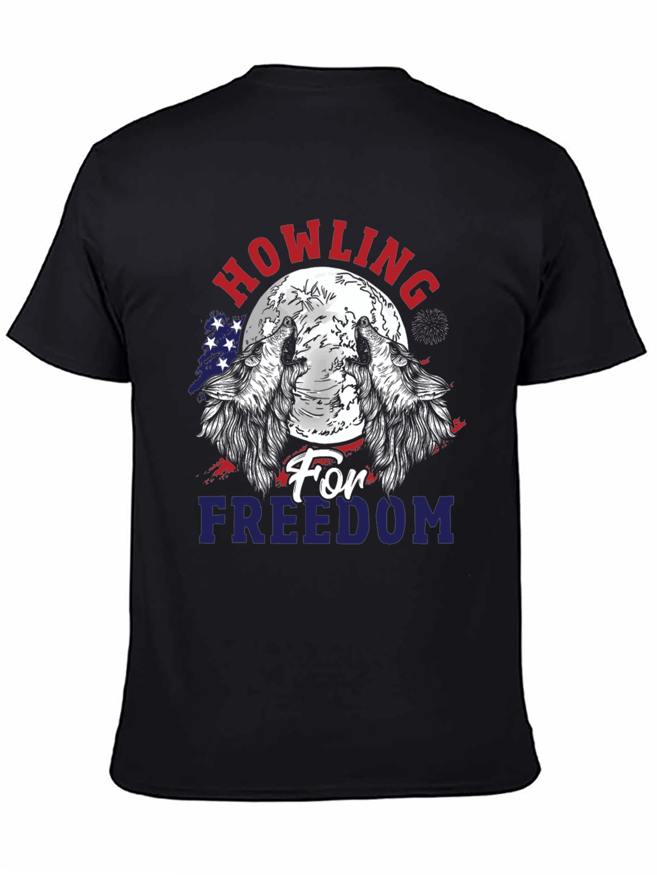 Howling for Freedom Patriotic Graphic T-Shirt
