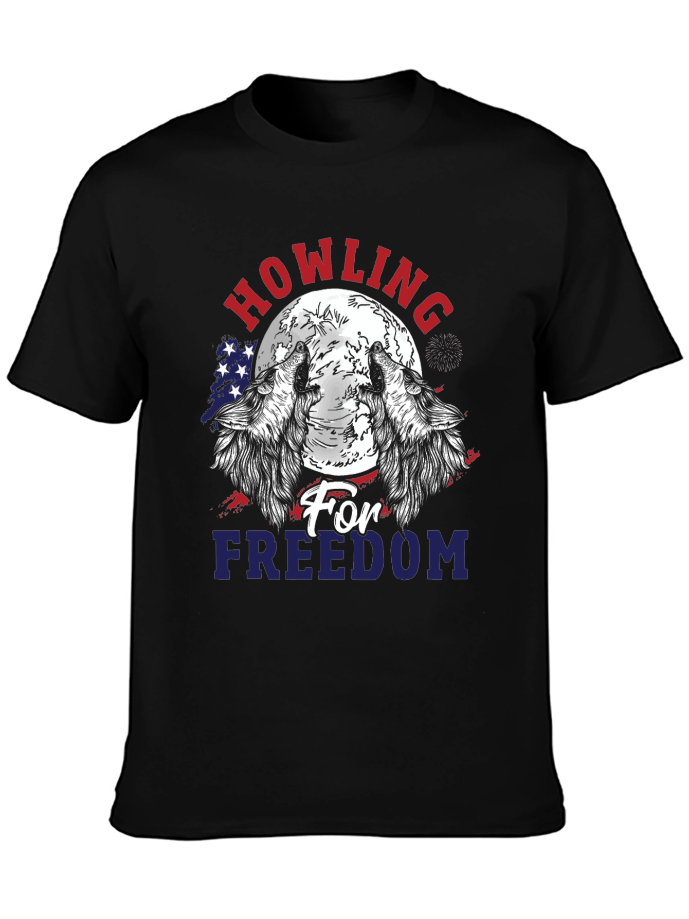 Howling for Freedom Patriotic Graphic T-Shirt