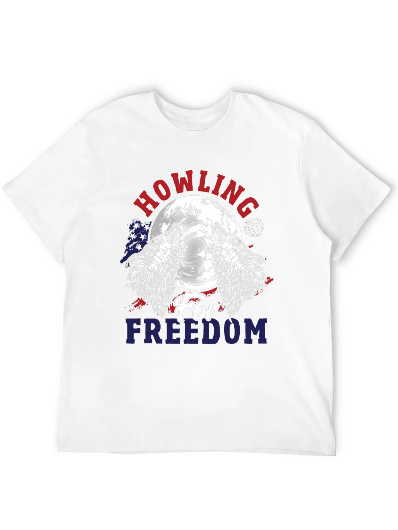 Howling for Freedom Patriotic Graphic T-Shirt