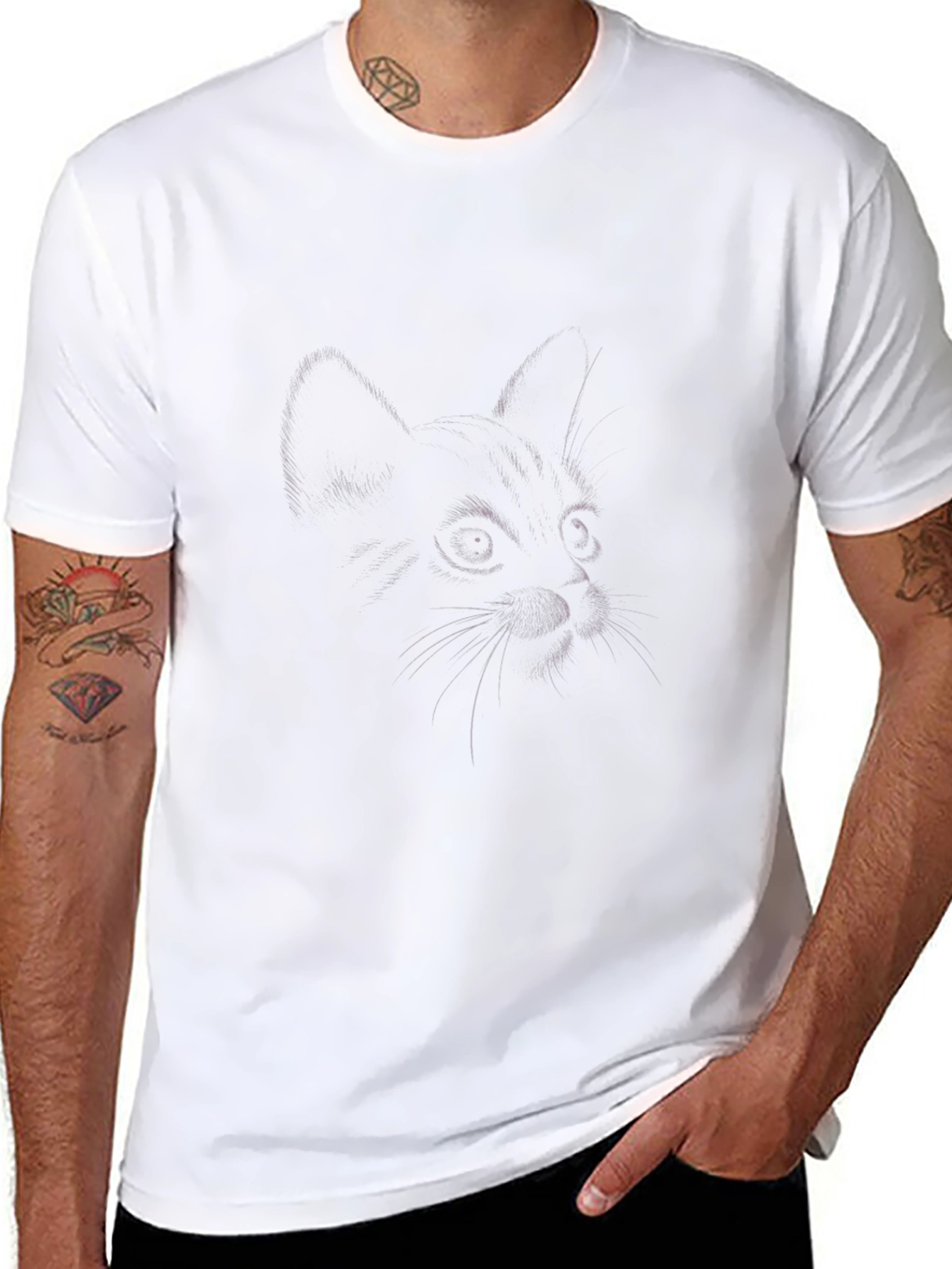 Black Cat Sketch T-Shirt