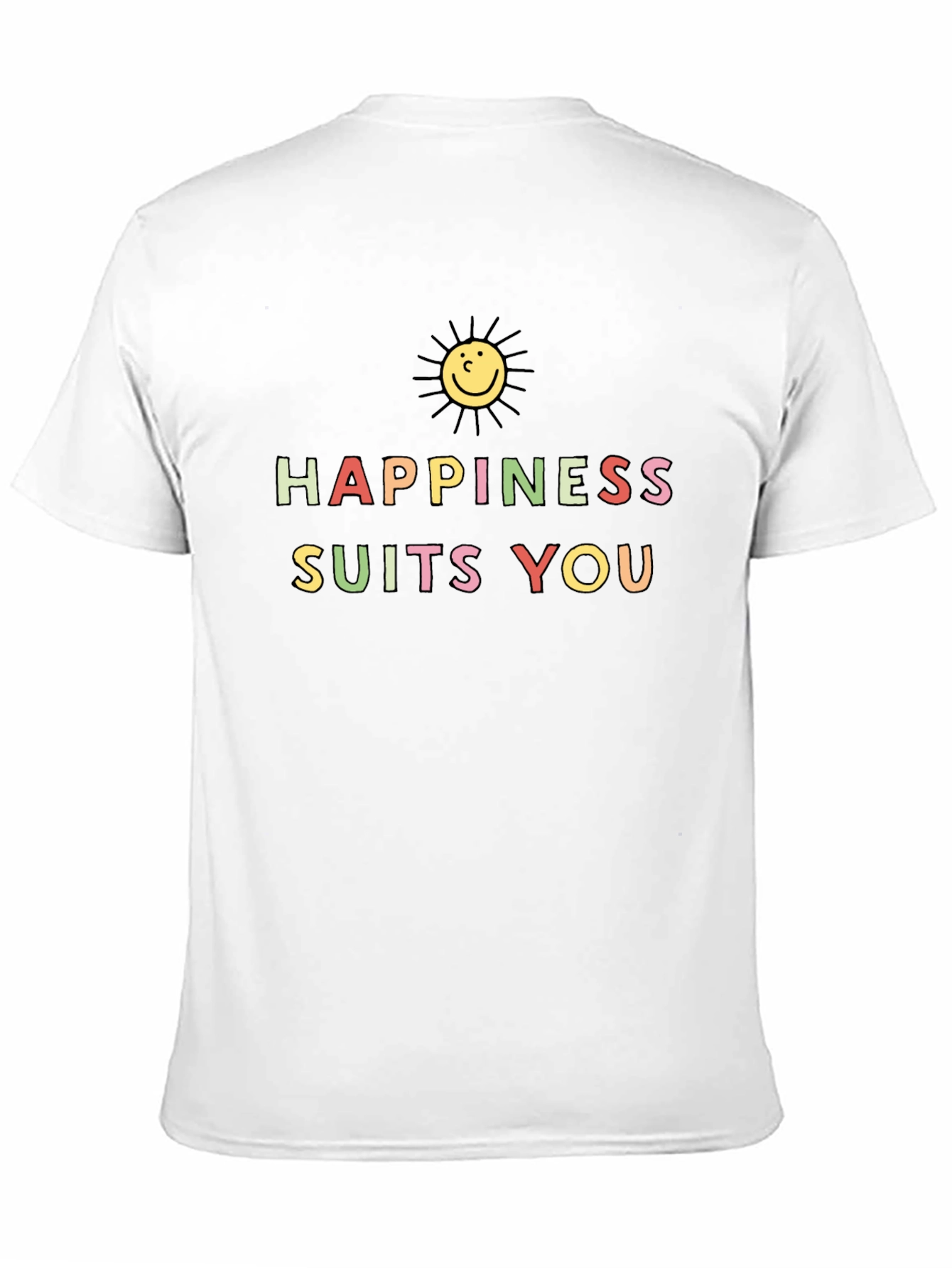 Happiness Suits You Graphic Tee - Black Cotton T-Shirt