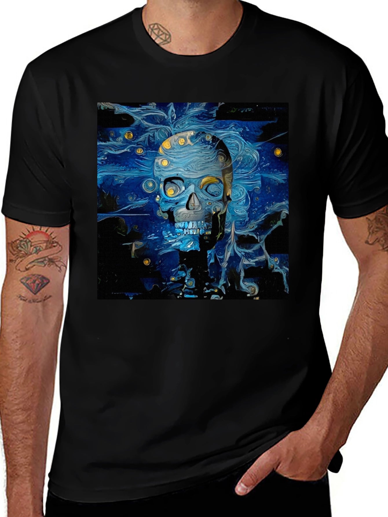 Starry Skull Tee: Van Gogh Inspired