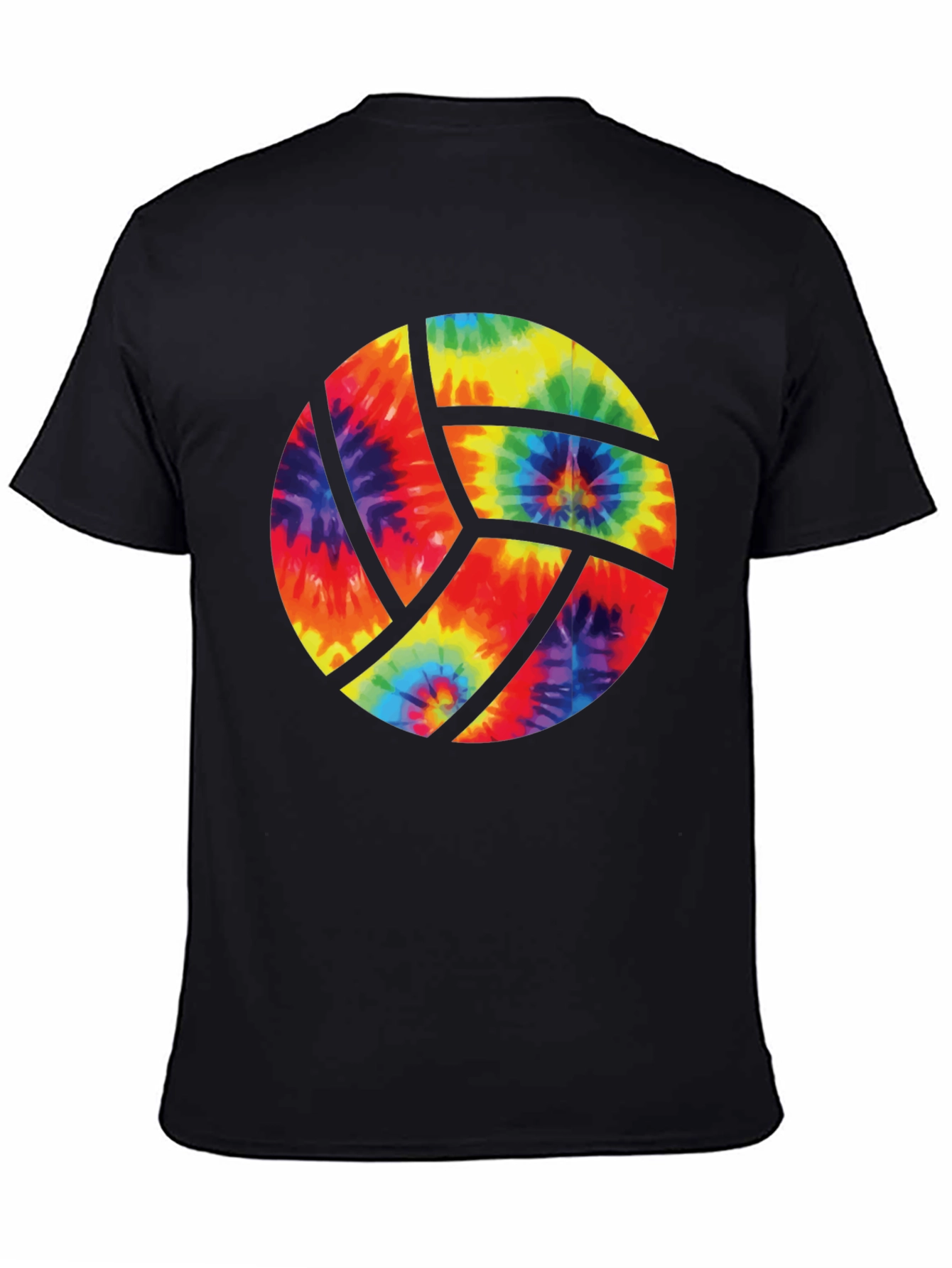 Tie Dye Volleyball Graphic Tee - Black