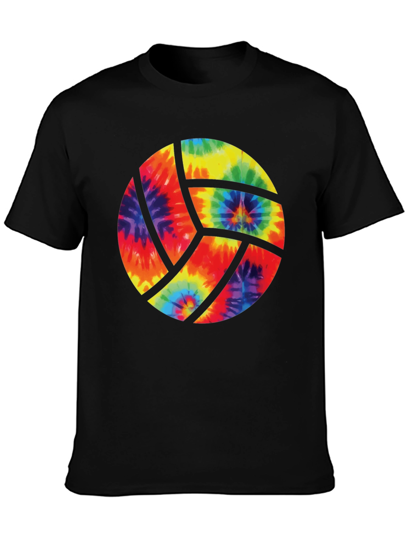 Tie Dye Volleyball Graphic Tee - Black