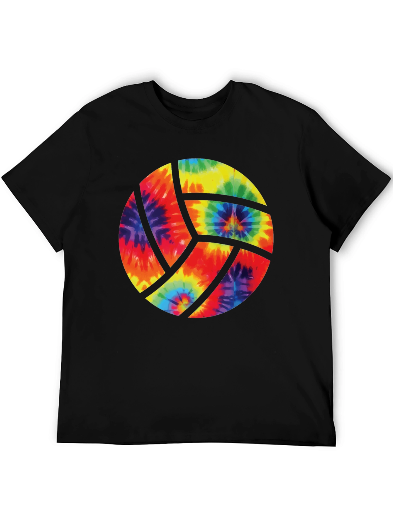 Tie Dye Volleyball Graphic Tee - Black