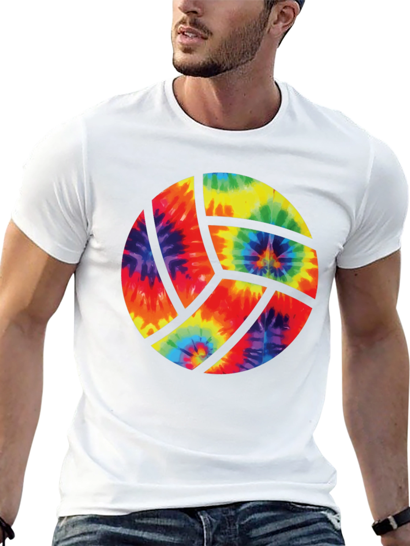 Tie Dye Volleyball Graphic Tee - Black