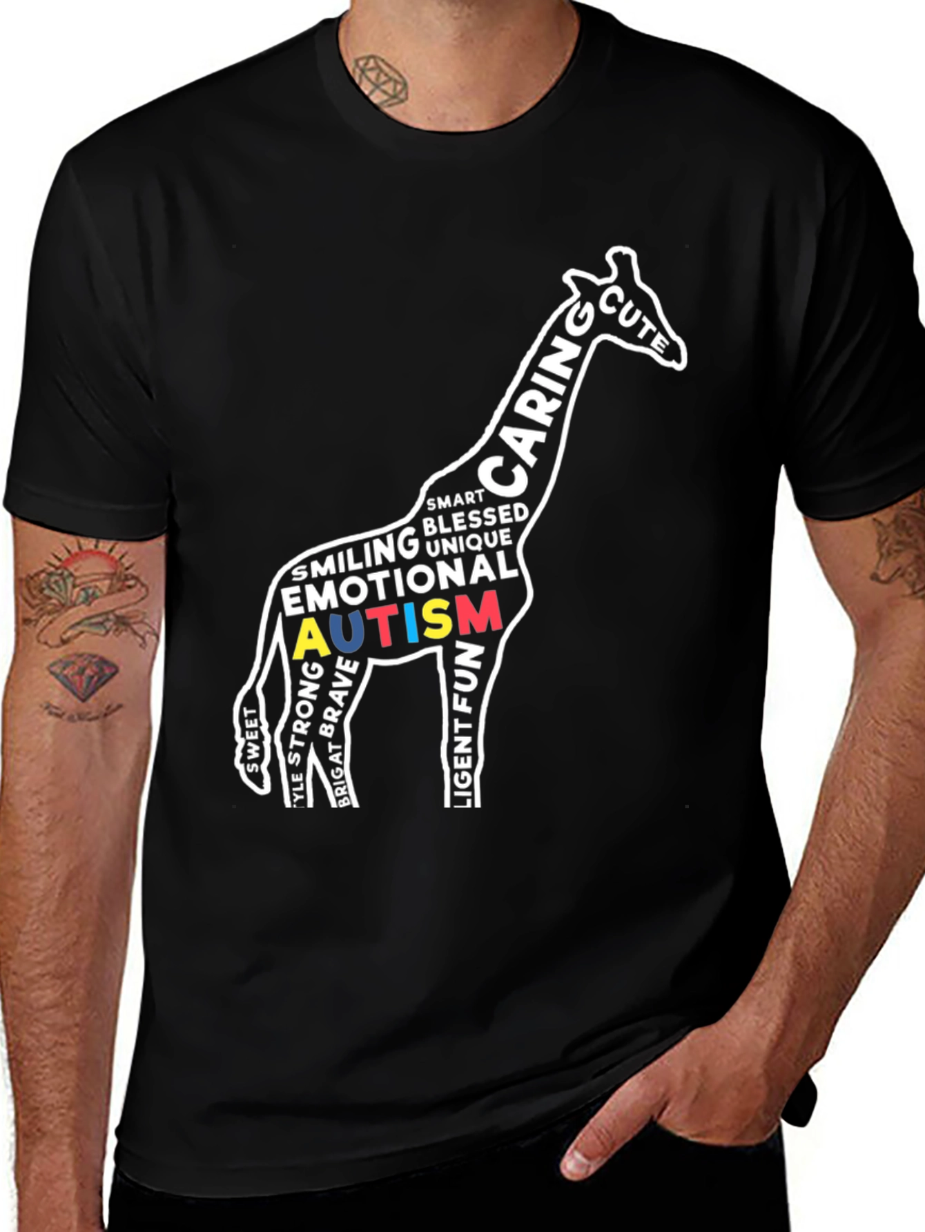 Autism Awareness Giraffe Graphic Tee