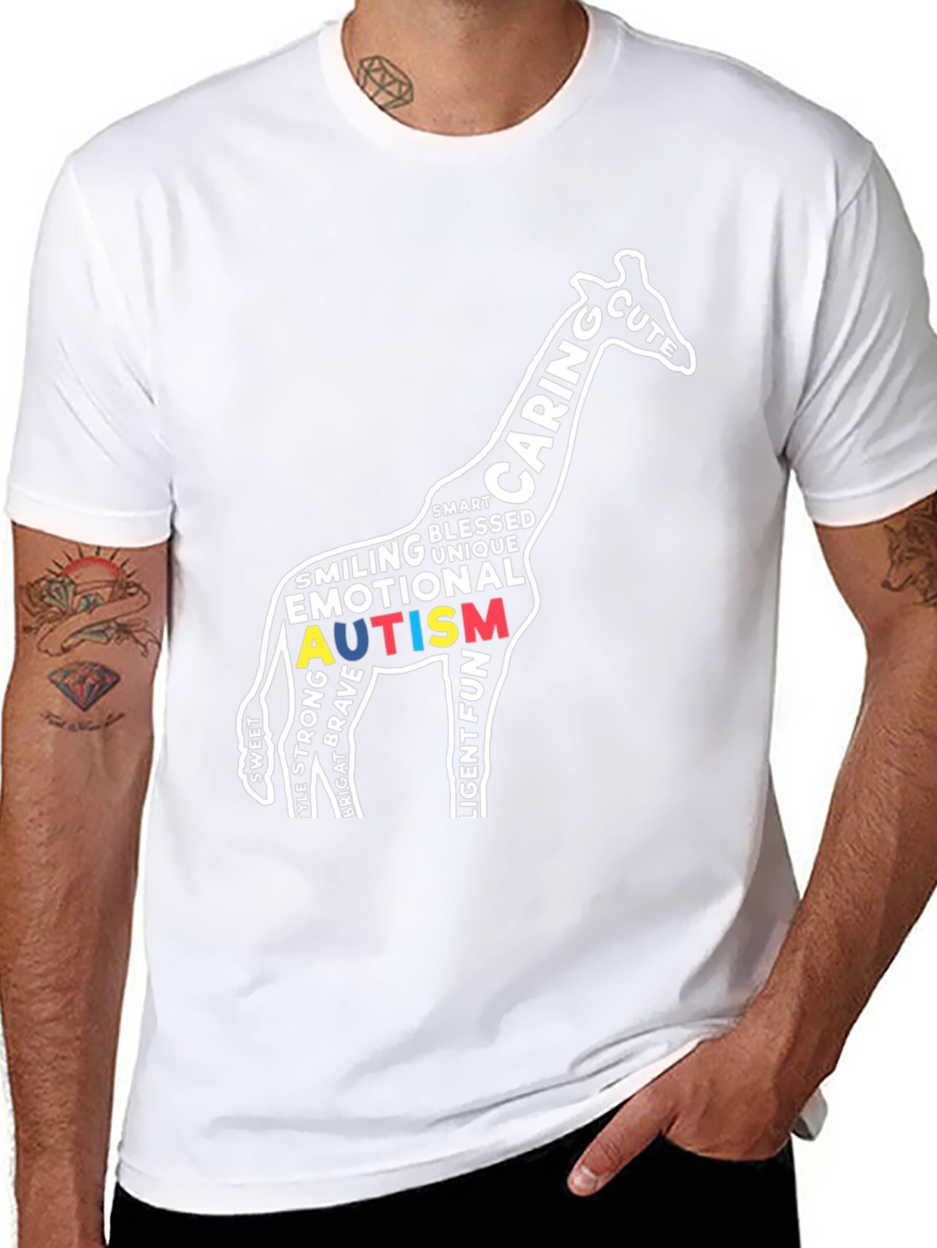 Autism Awareness Giraffe Graphic Tee