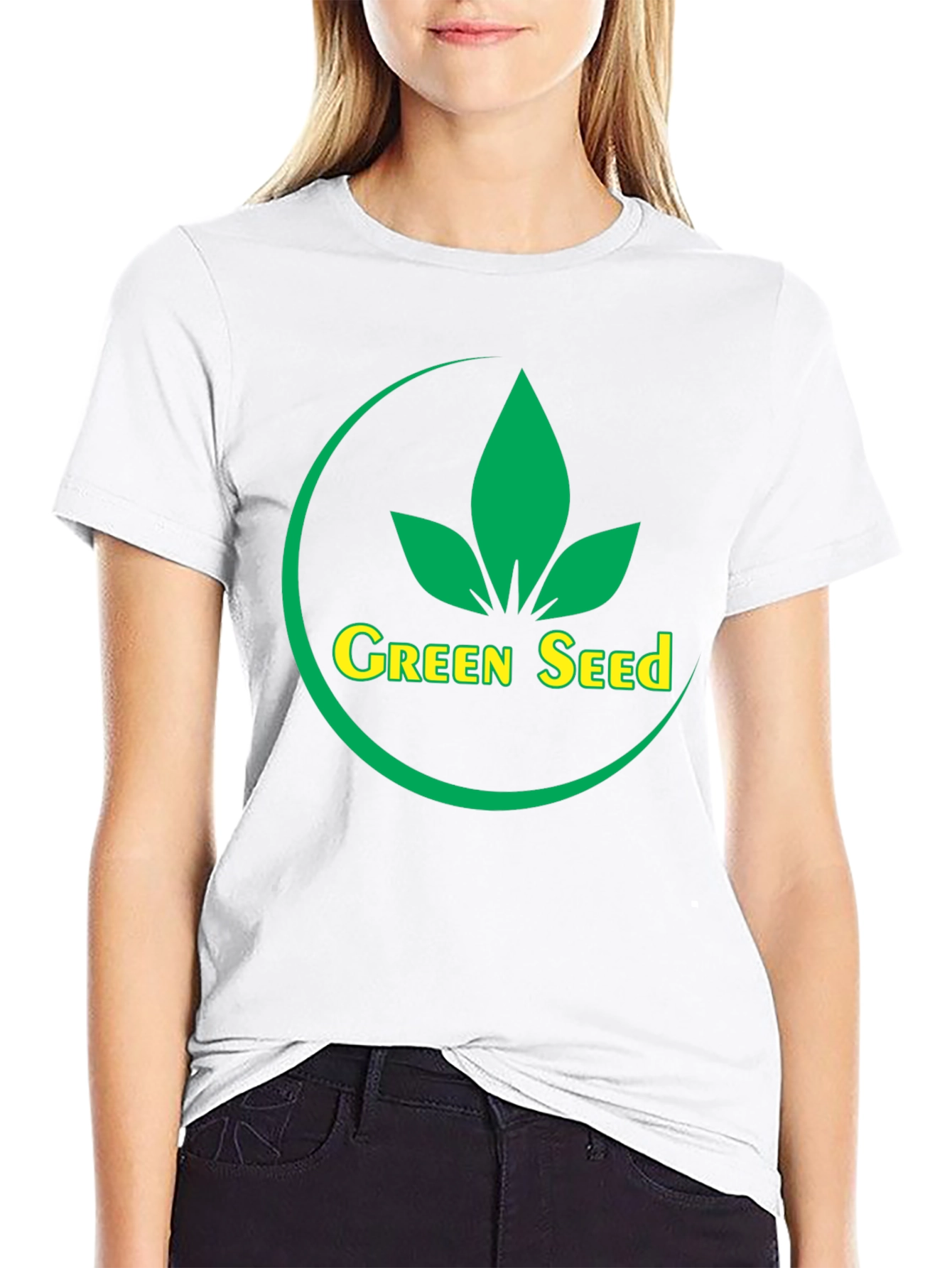 Green Seed Logo Black T-Shirt