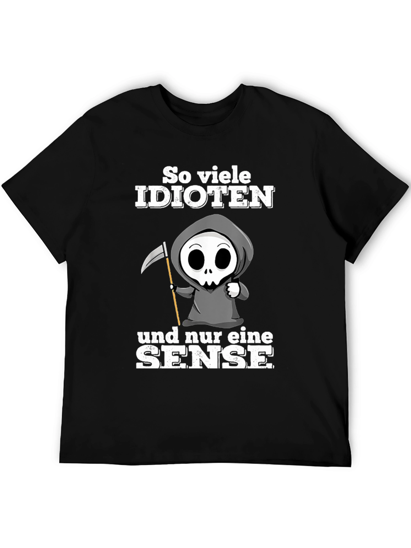 Grim Reaper T-Shirt - Too Many Idiots!