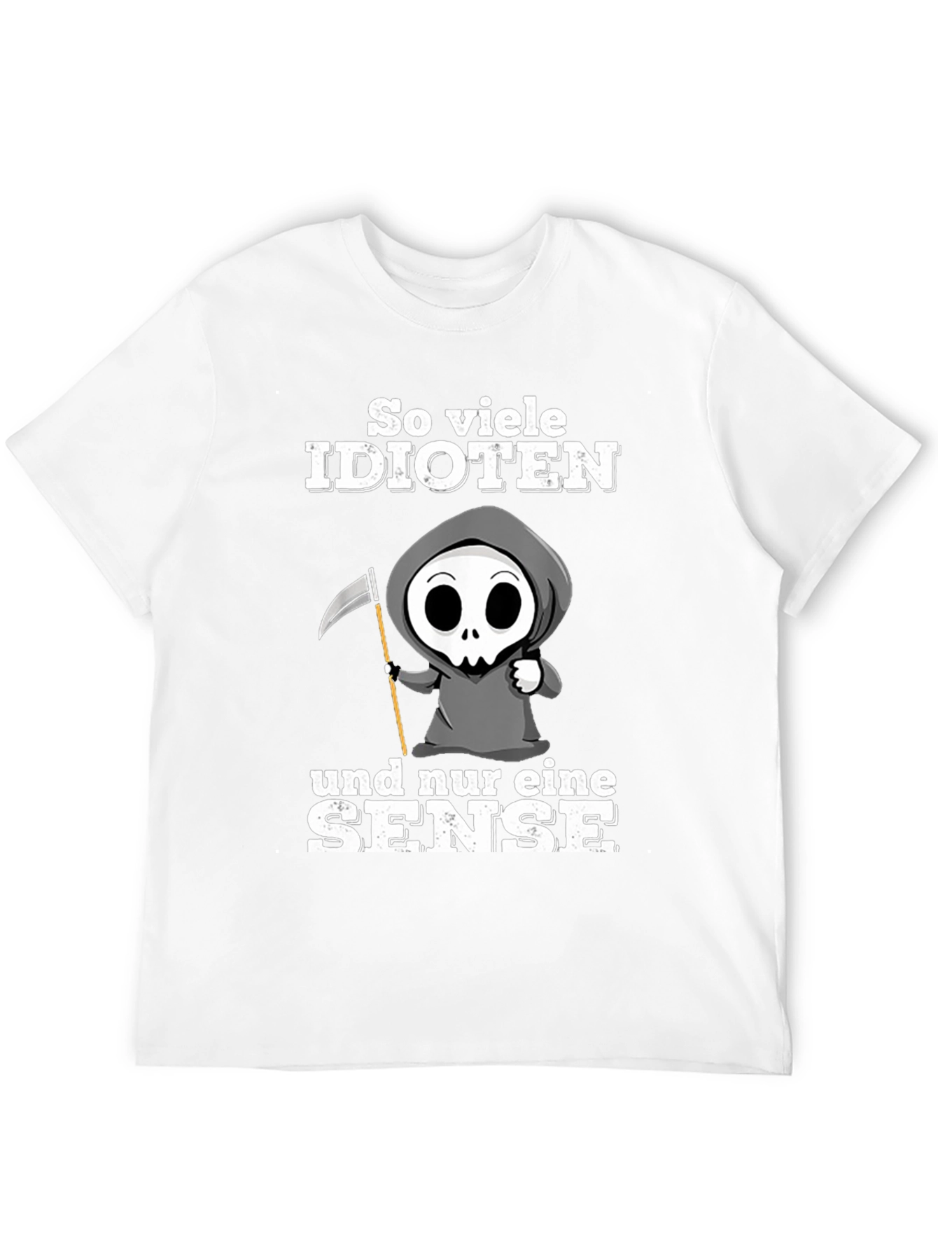 Grim Reaper T-Shirt - Too Many Idiots!