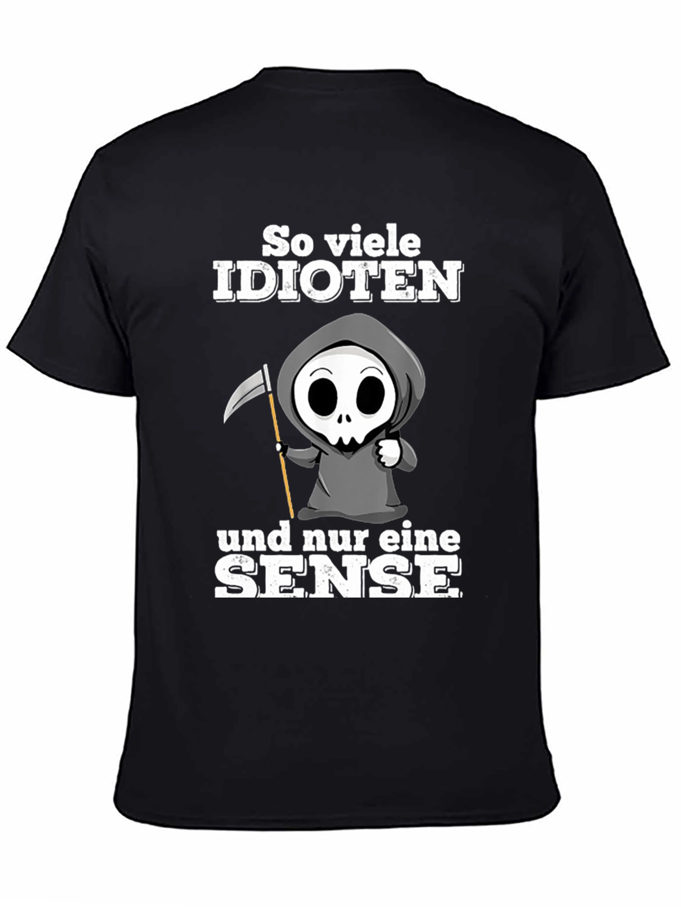 Grim Reaper T-Shirt - Too Many Idiots!