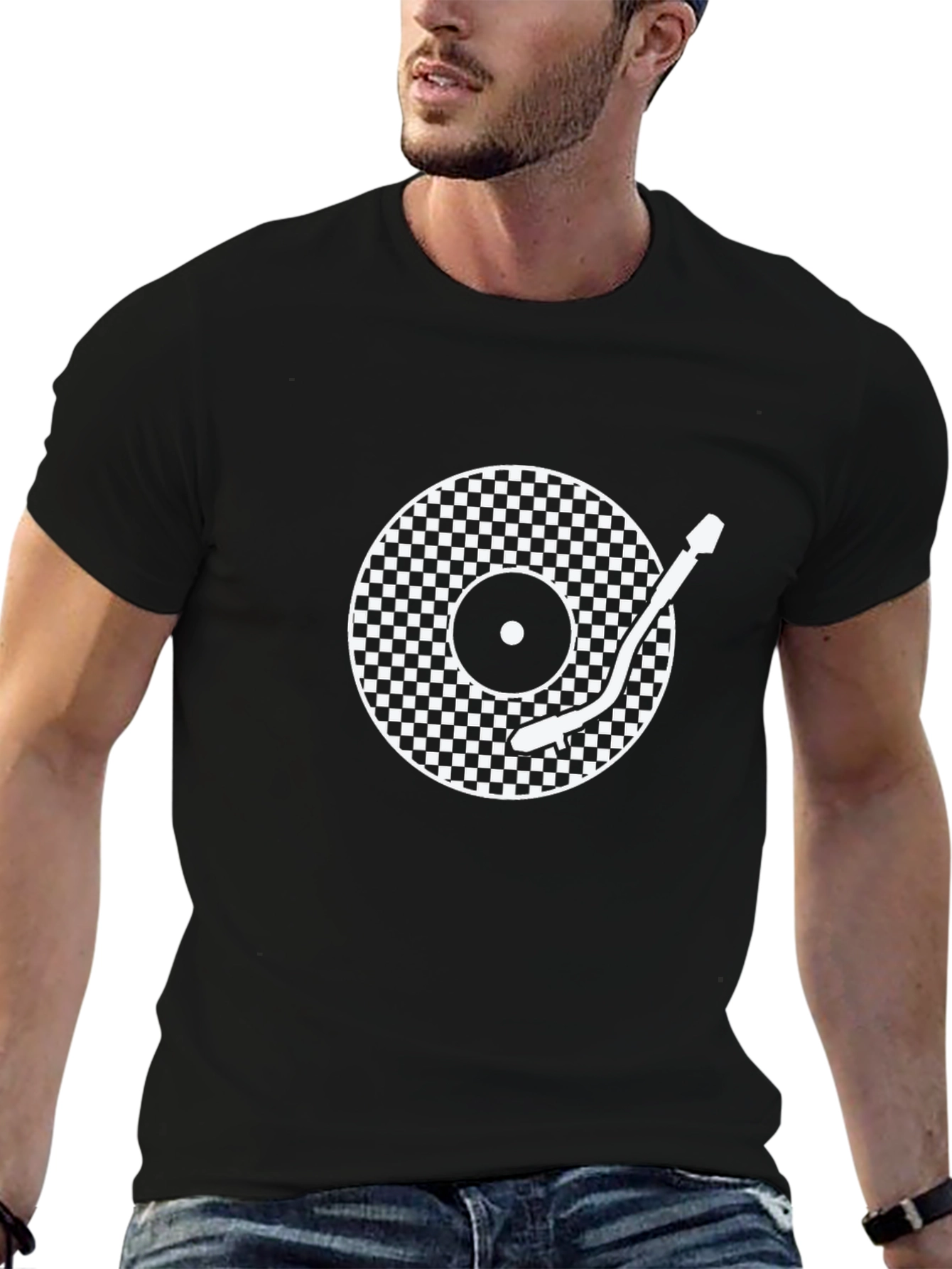 Retro Turntable Graphic Tee - Cool DJ Style