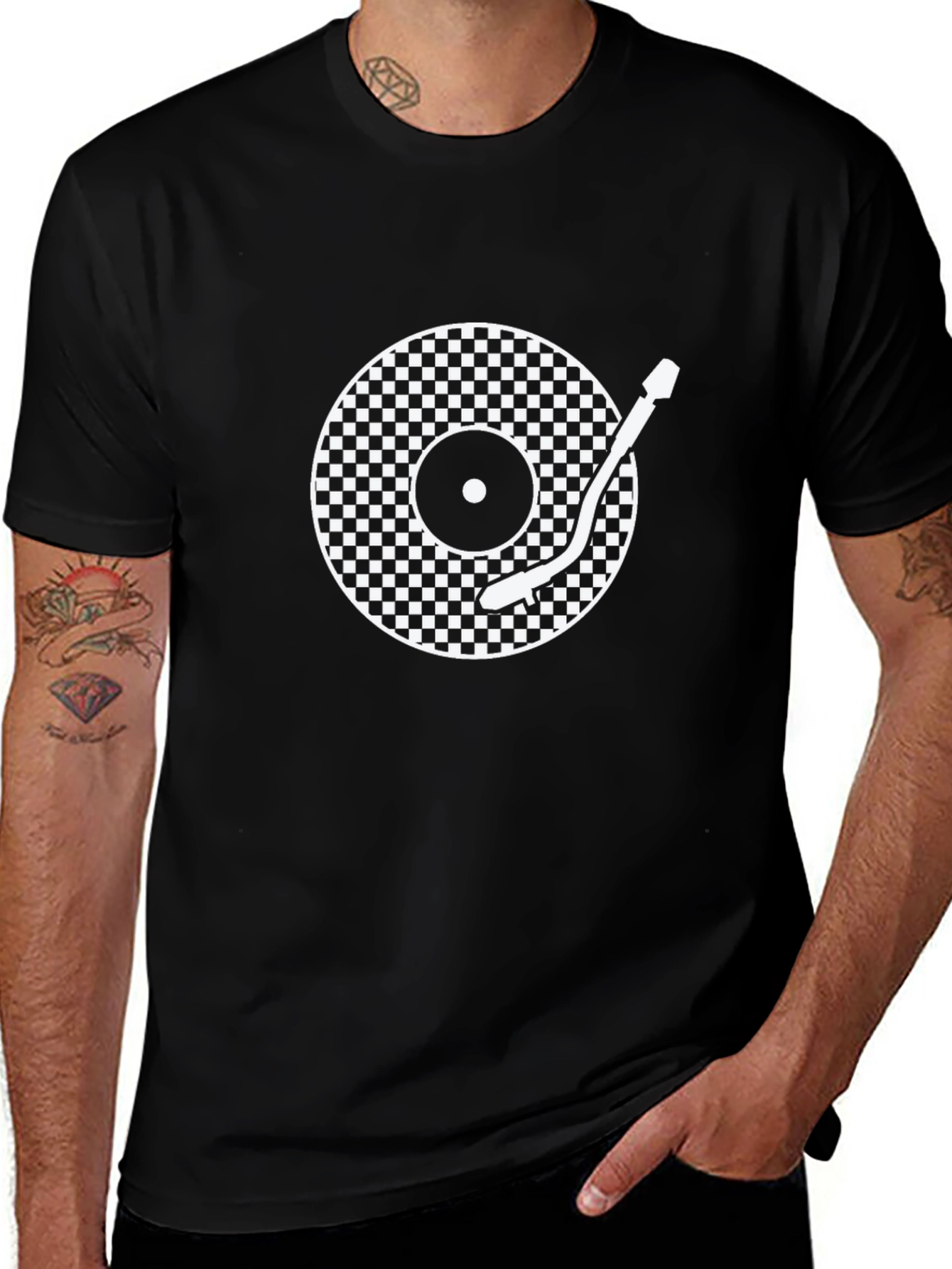Retro Turntable Graphic Tee - Cool DJ Style
