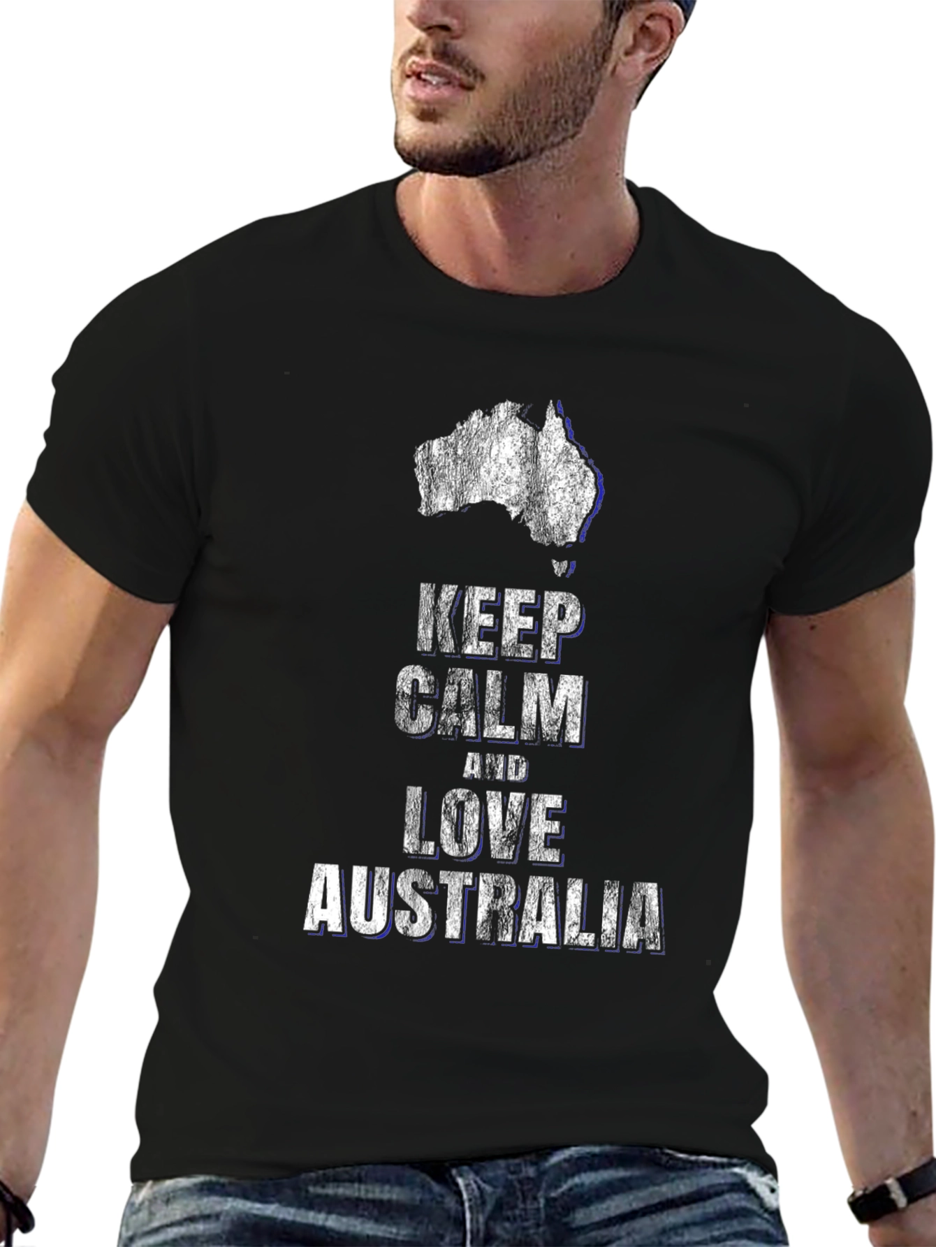 Keep Calm and Love Australia Black T-Shirt