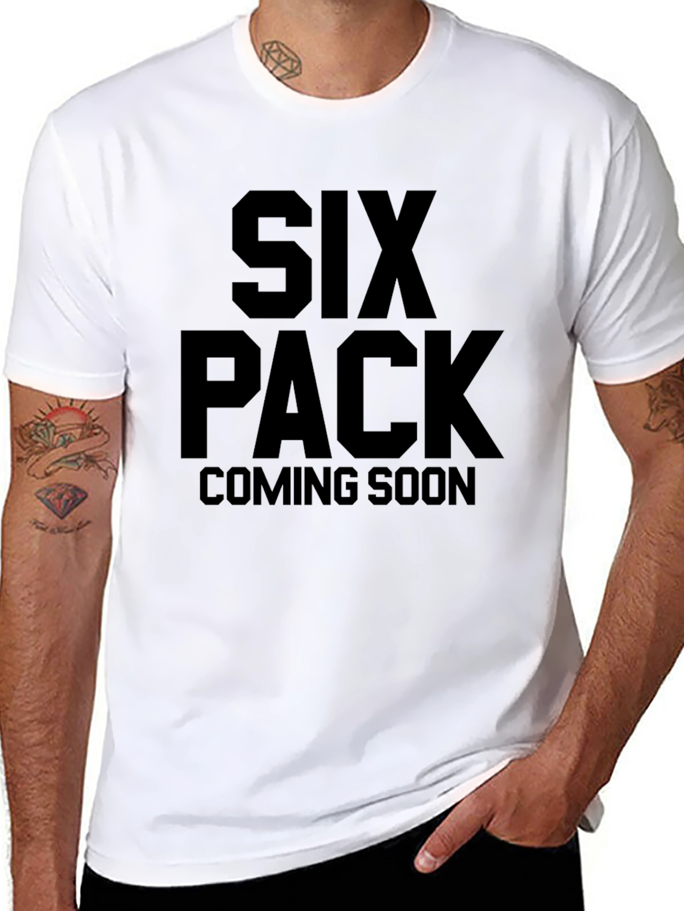 Six Pack Coming Soon Black T-Shirt