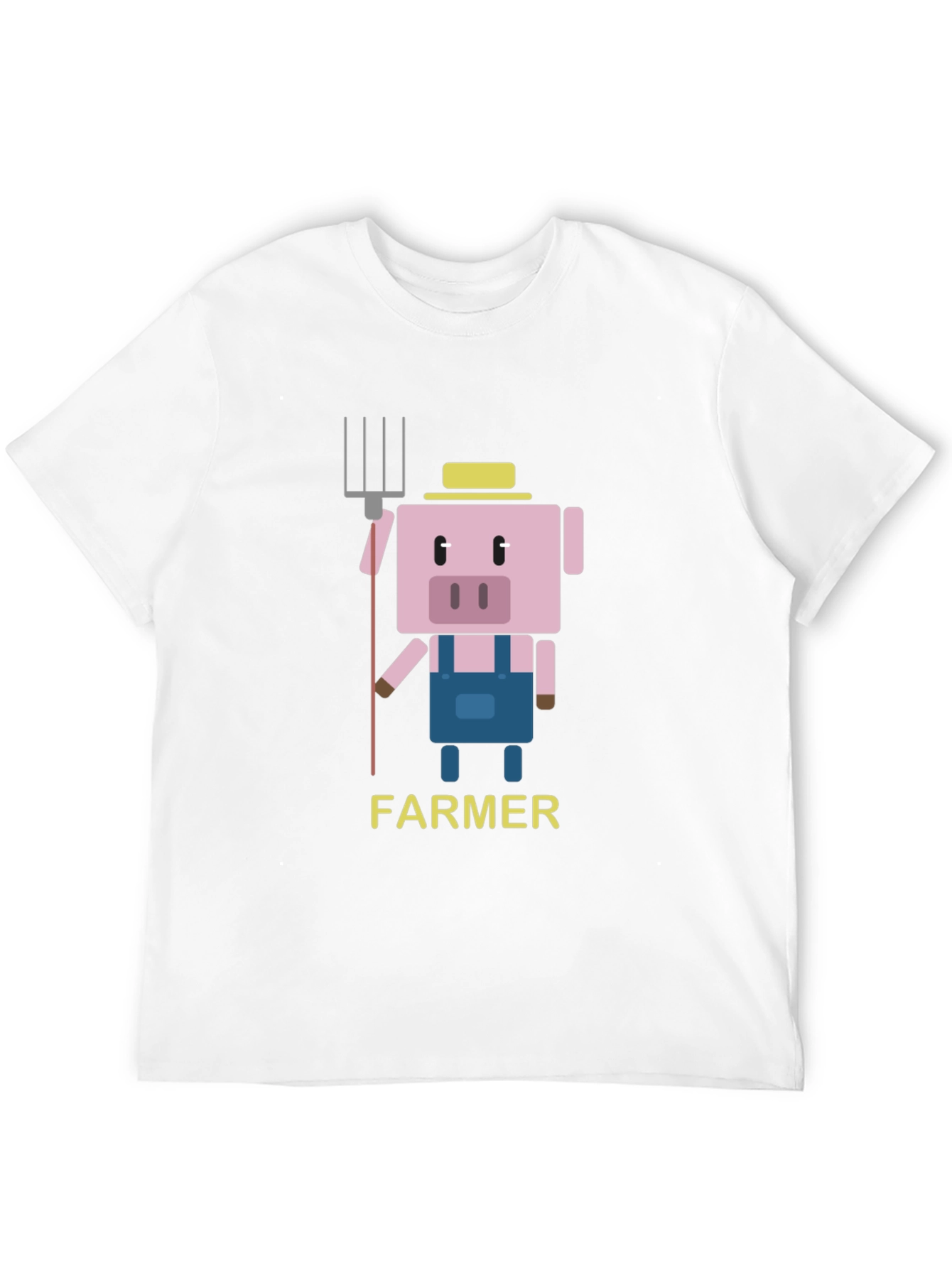 Farmer Pig Graphic T-Shirt - Fun Cartoon Design