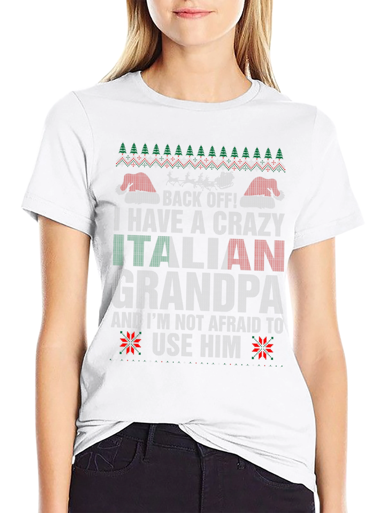 Crazy Italian Grandpa Ugly Christmas T-Shirt