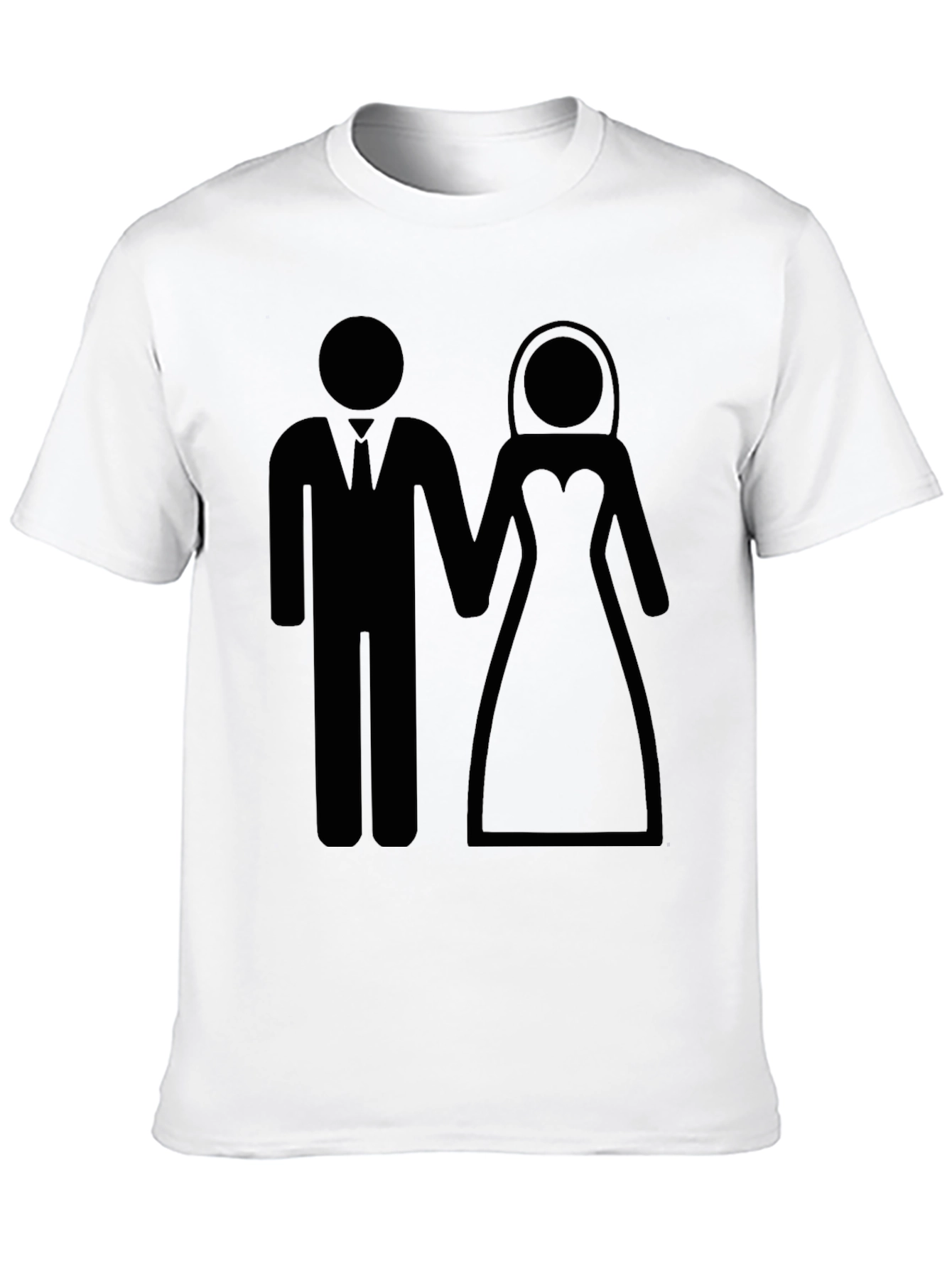 Black Wedding Icon T-Shirt - Bride and Groom