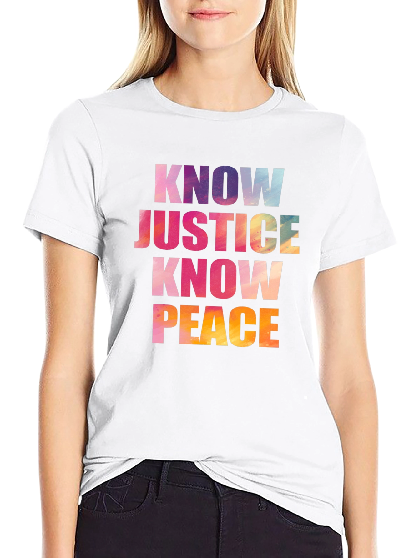 Know Justice Know Peace Graphic T-Shirt