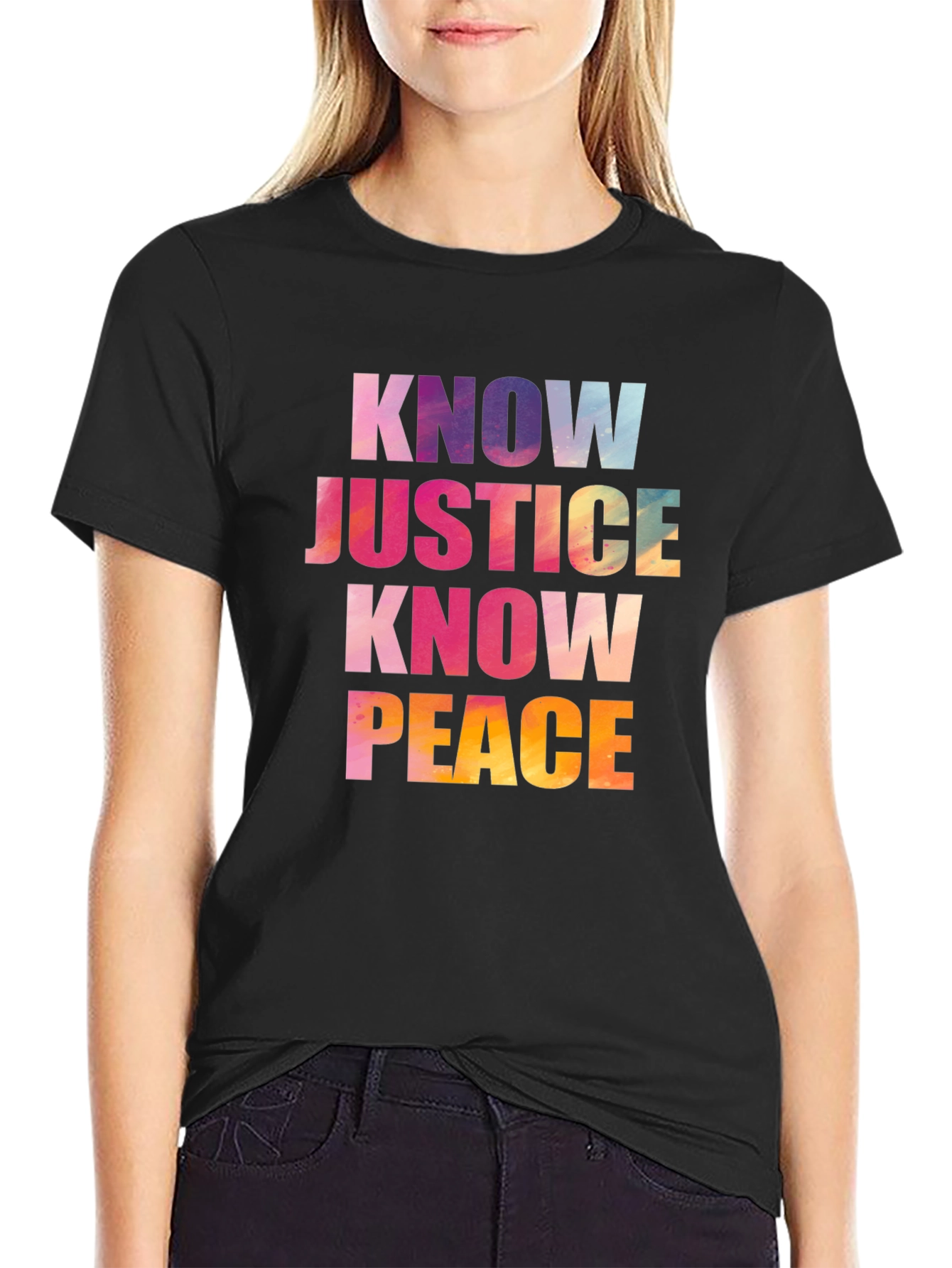 Know Justice Know Peace Graphic T-Shirt