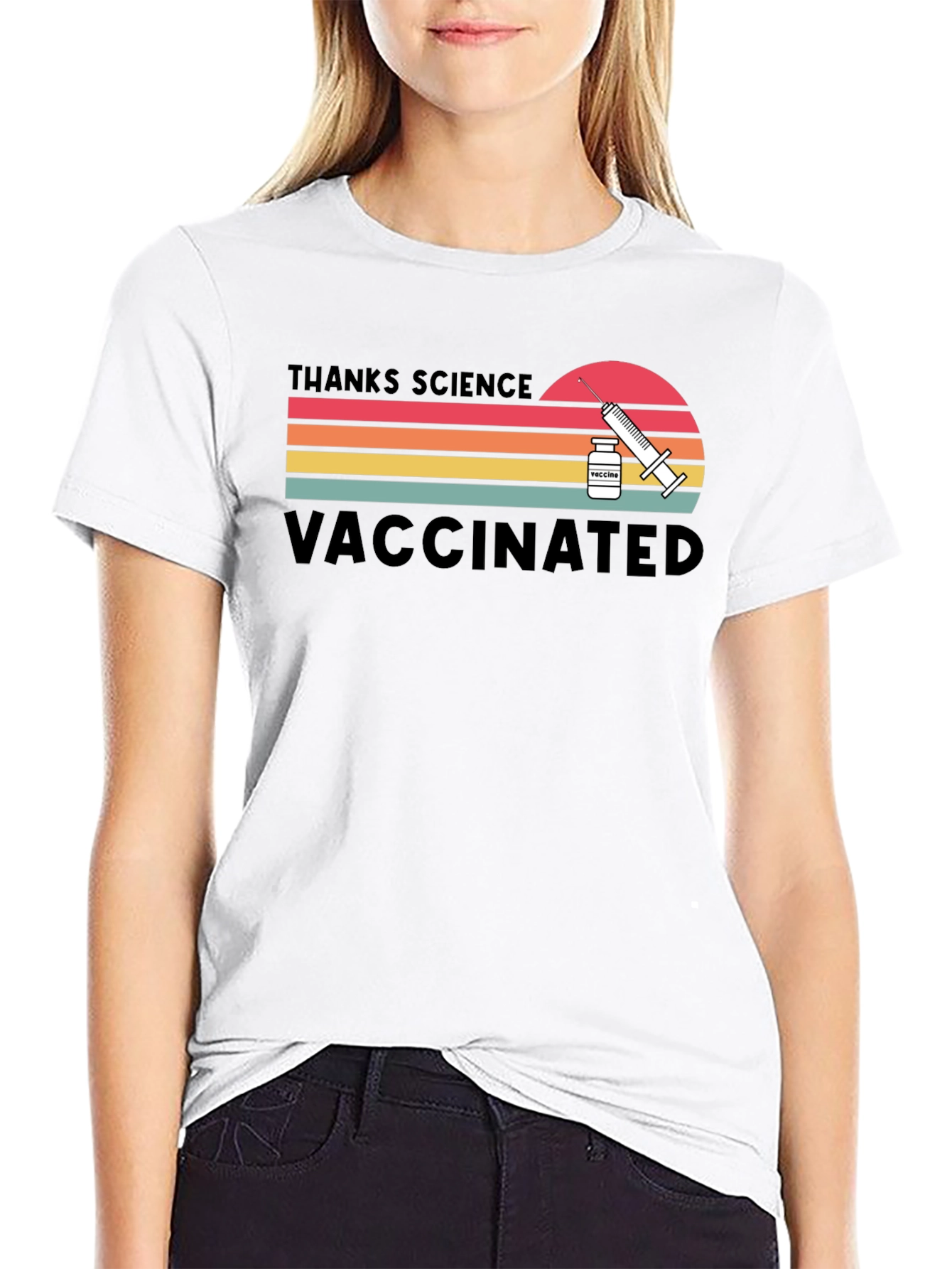 Thanks Science Vaccinated Retro T-Shirt