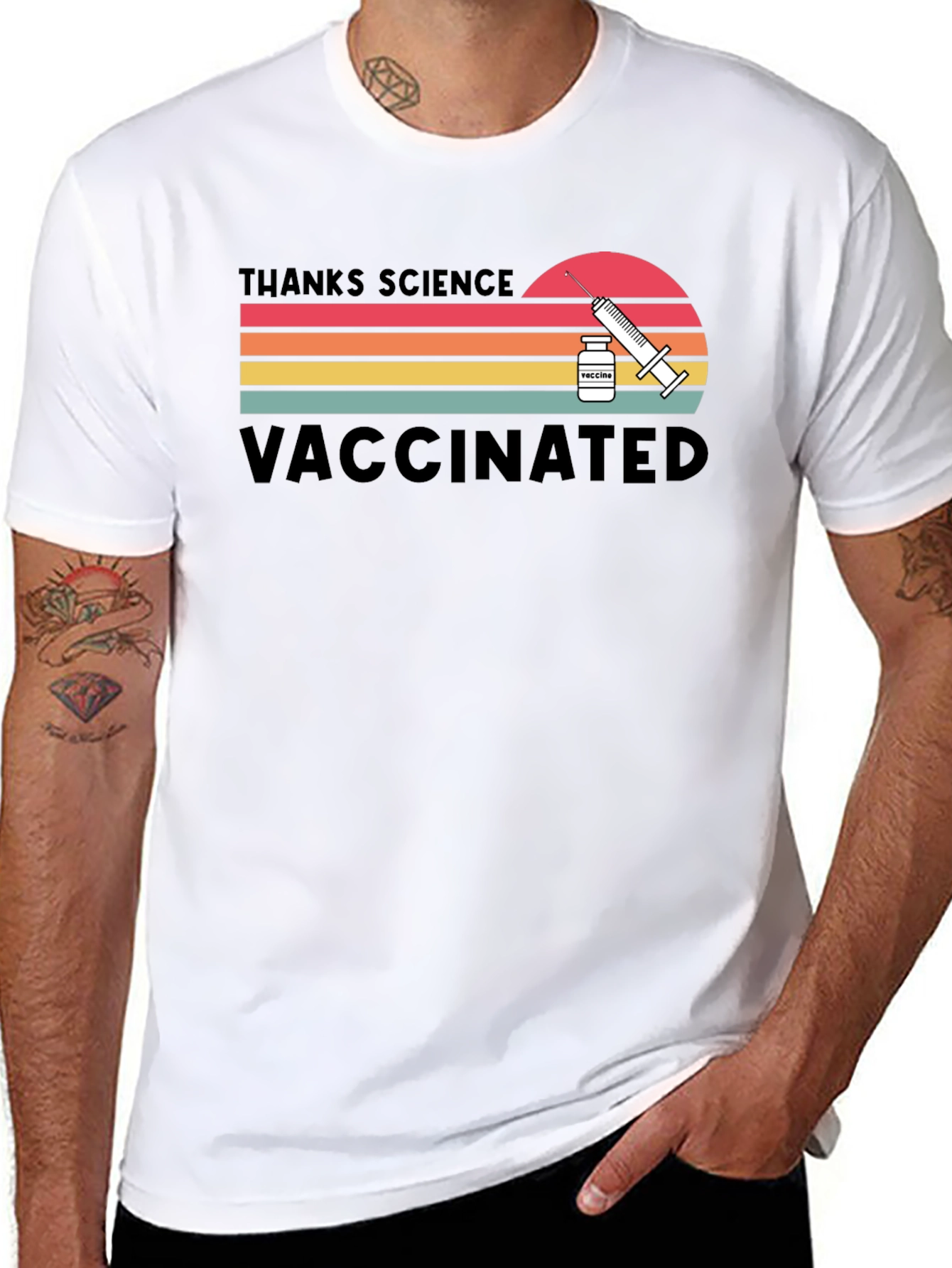 Thanks Science Vaccinated Retro T-Shirt