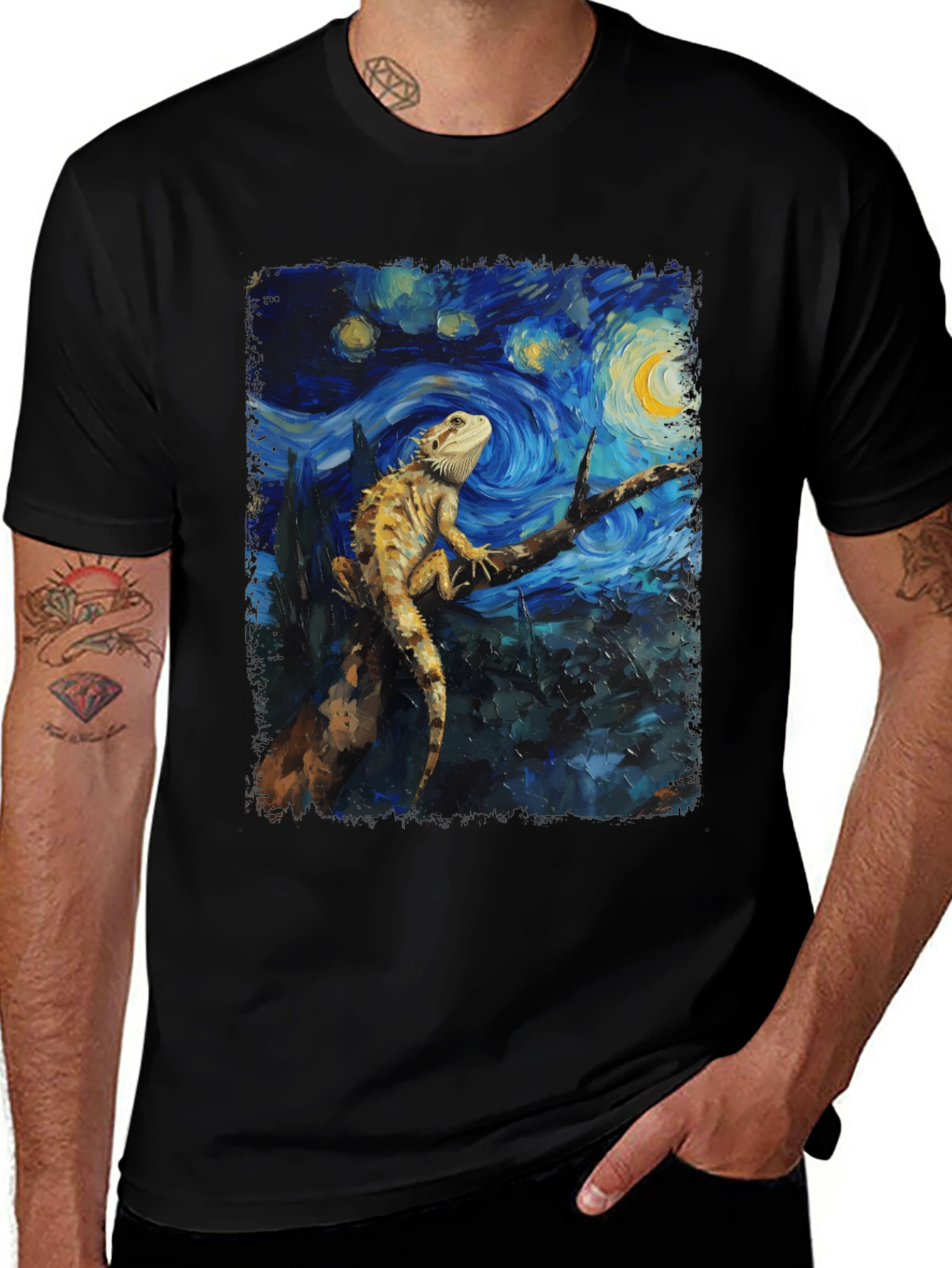 Starry Night Bearded Dragon Graphic Tee