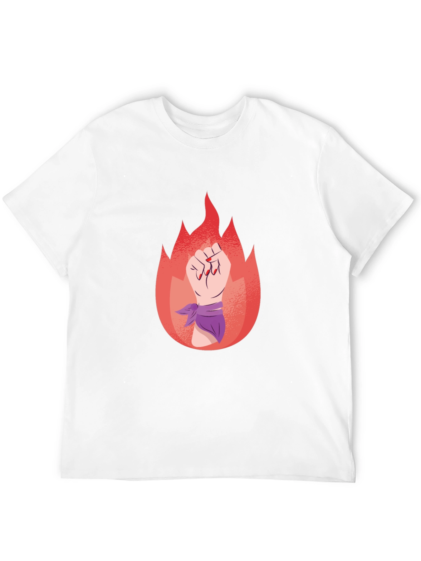 Feminist Fist Flame Graphic Tee - Black