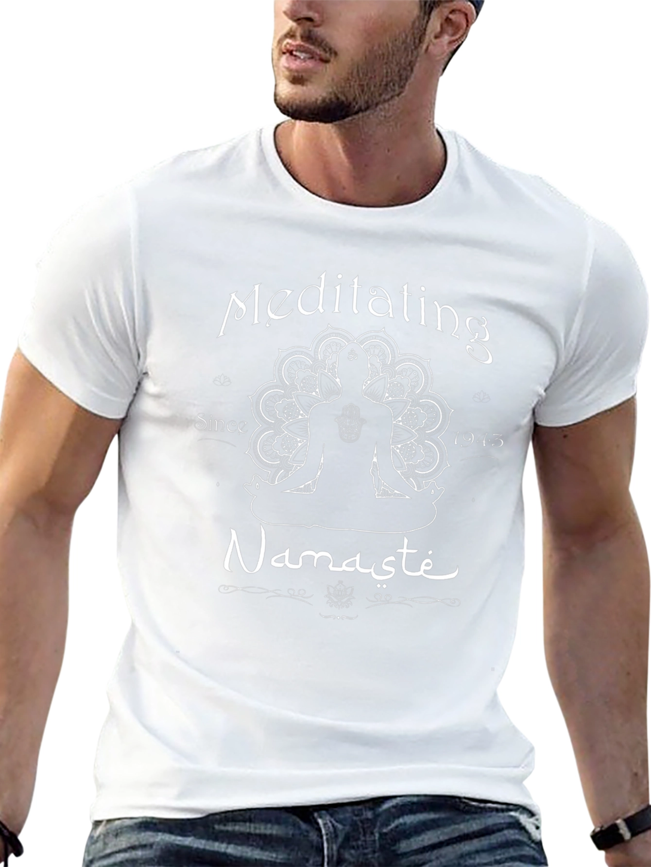 Meditating Namaste Graphic T-Shirt
