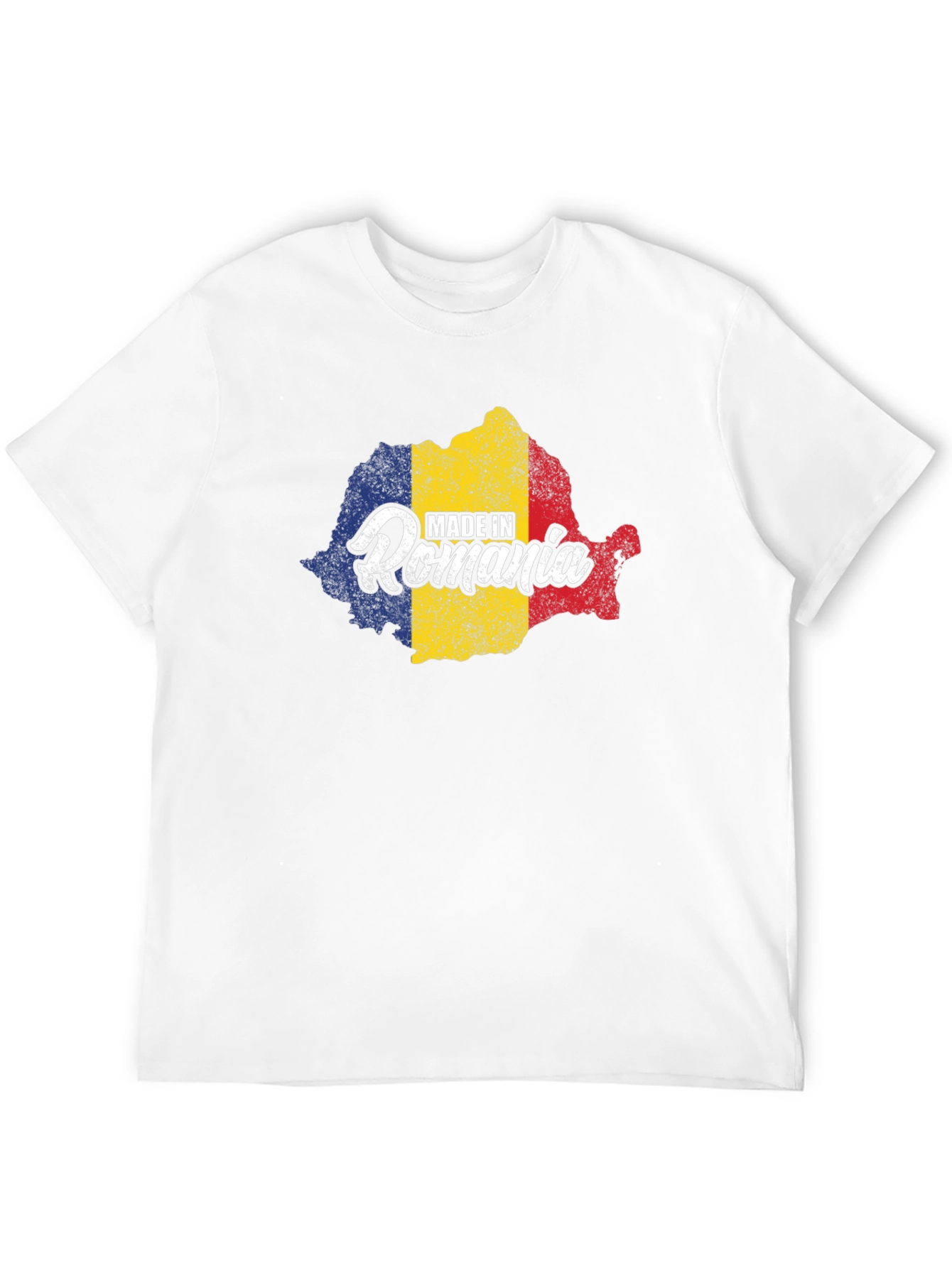 Made in Romania Flag Map T-Shirt