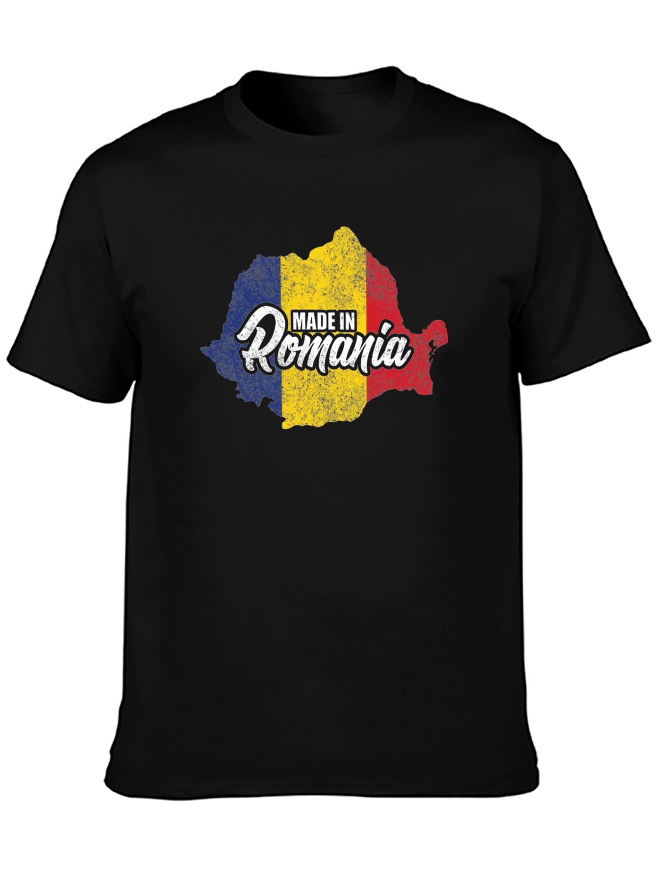 Made in Romania Flag Map T-Shirt