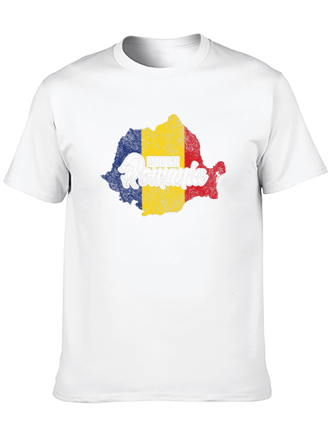 Made in Romania Flag Map T-Shirt