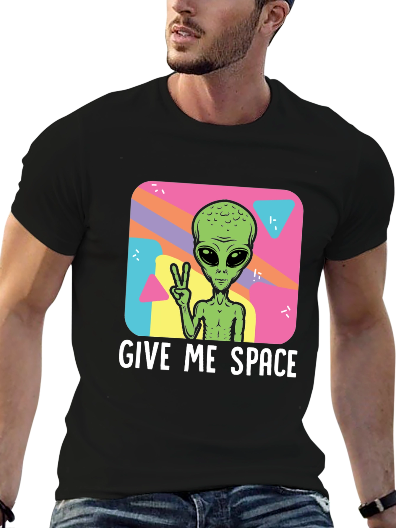 Give Me Space Alien T-Shirt - Black