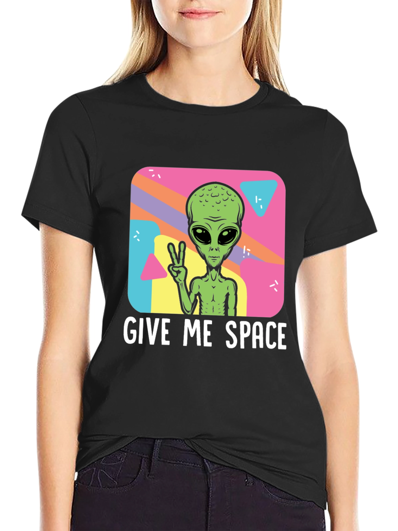 Give Me Space Alien T-Shirt - Black