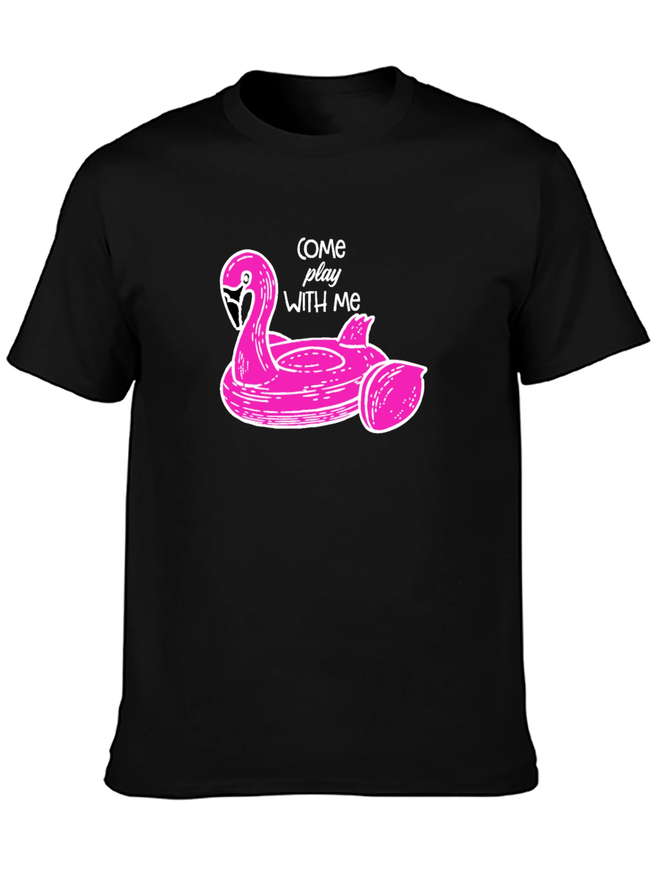 Pink Flamingo Pool Float Graphic Tee