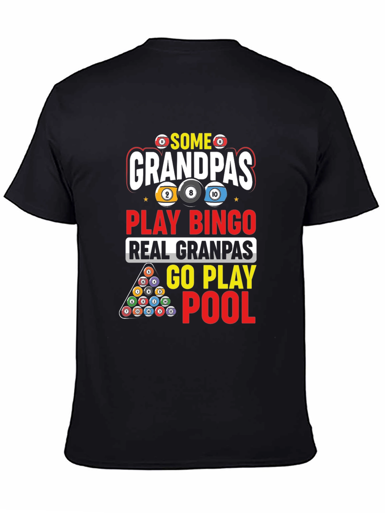 Grandpas Play Pool Graphic T-Shirt