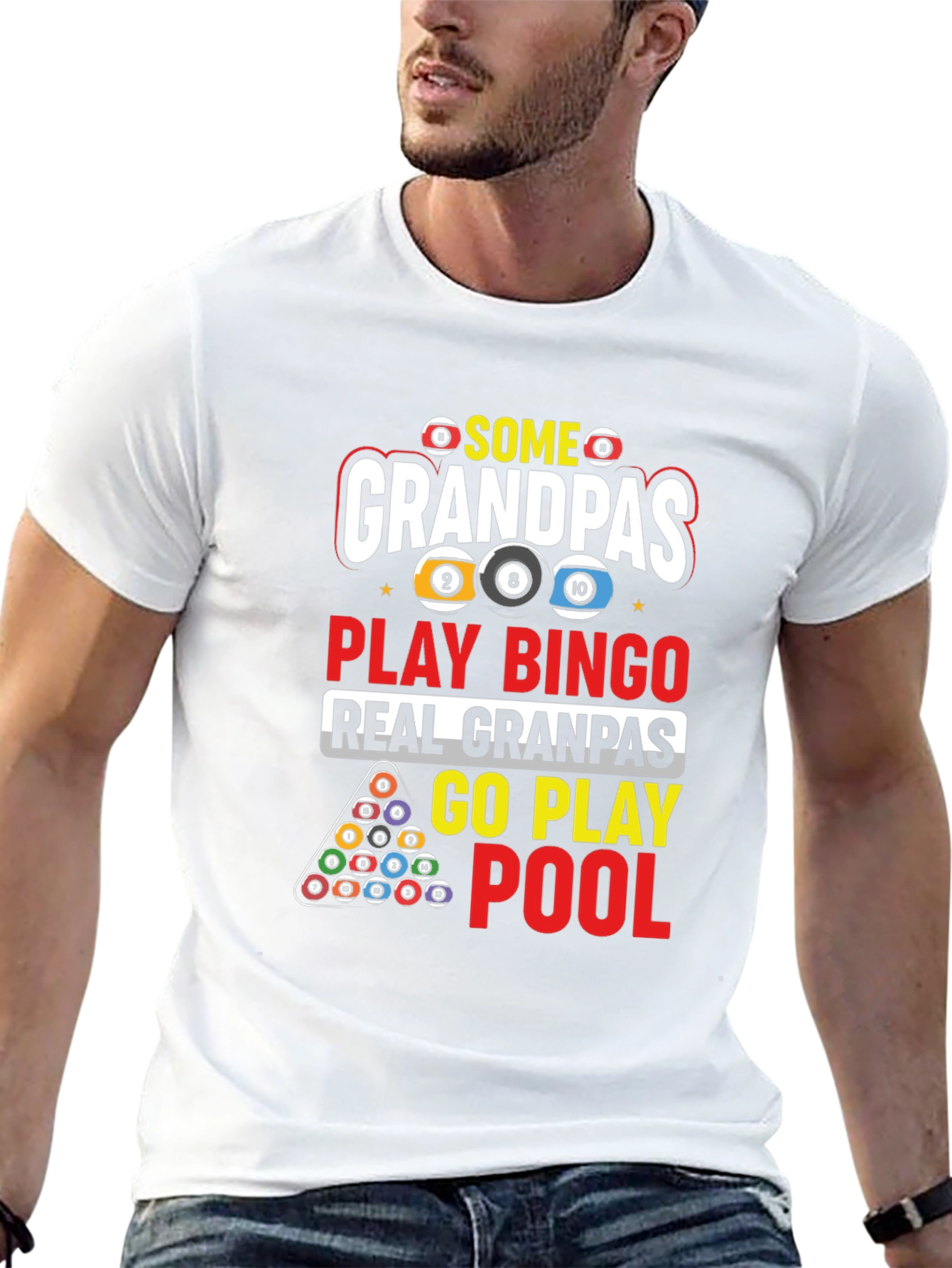 Grandpas Play Pool Graphic T-Shirt