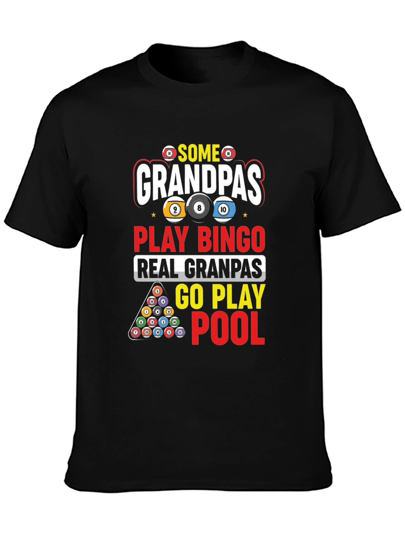 Grandpas Play Pool Graphic T-Shirt